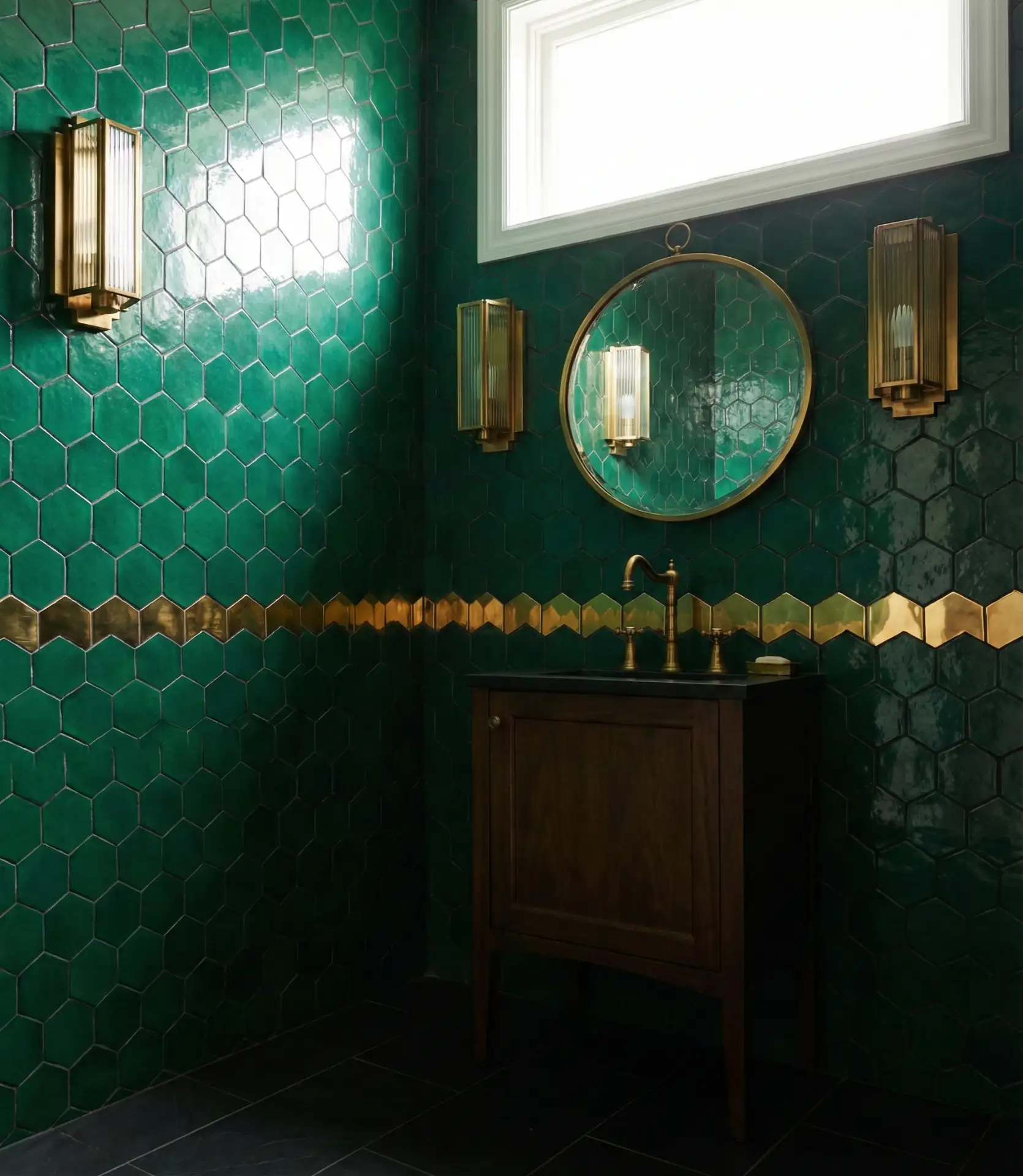 Emerald and Gold Art Deco Pattern 2