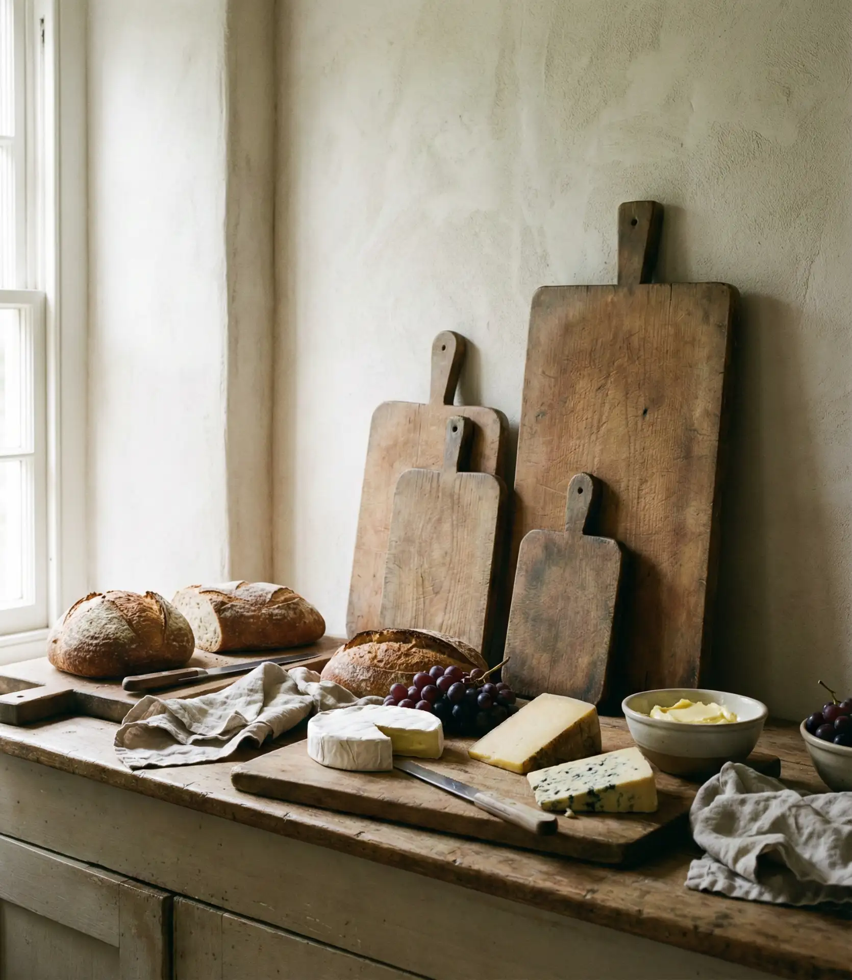 Farmhouse Dining Room with Bread Board Display 1