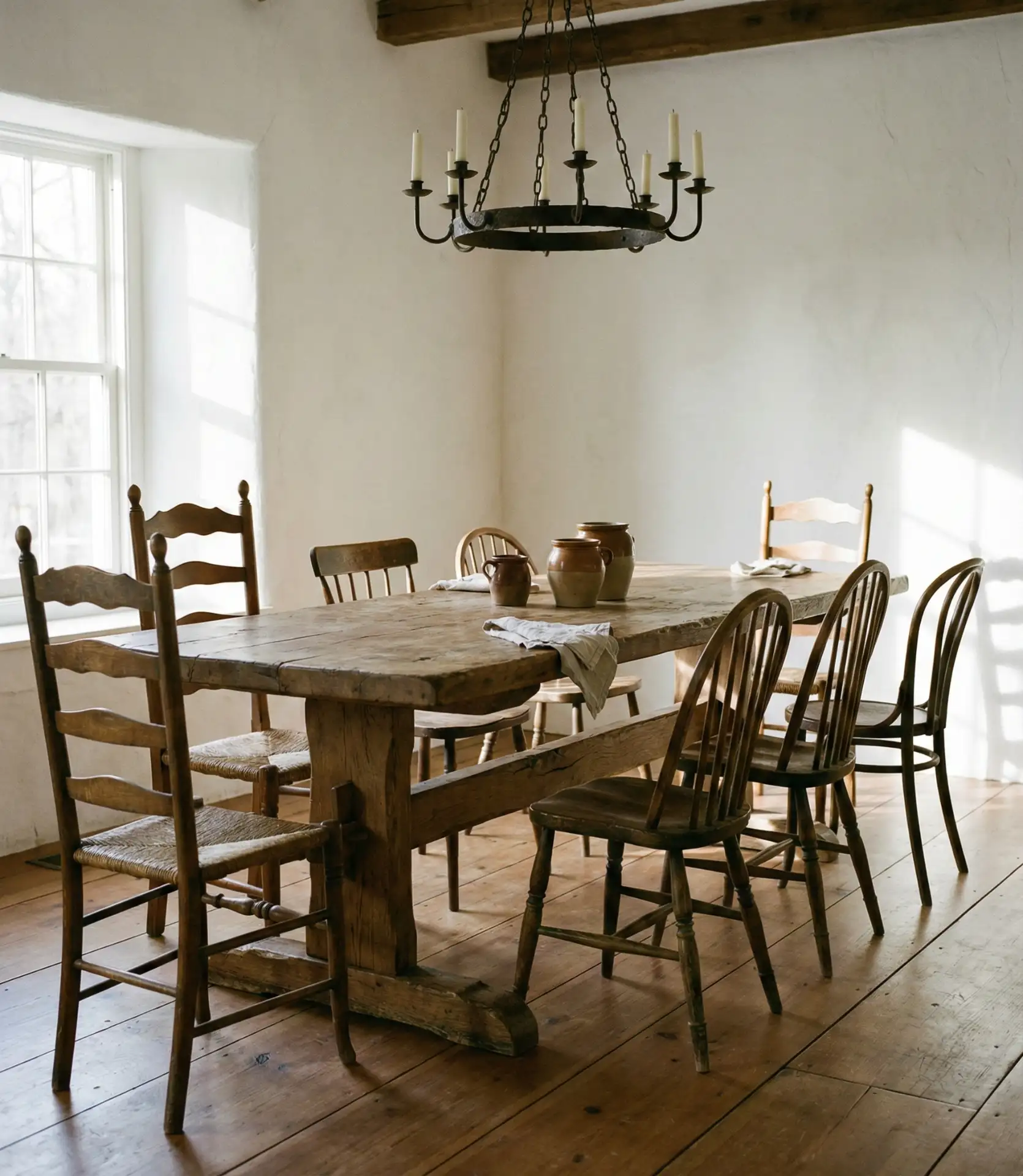 Farmhouse Dining Room with Trestle Table 2