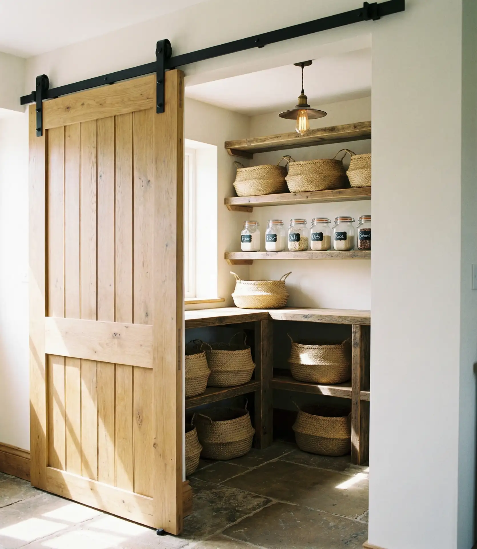 Farmhouse Pantry with Sliding Barn Door 1