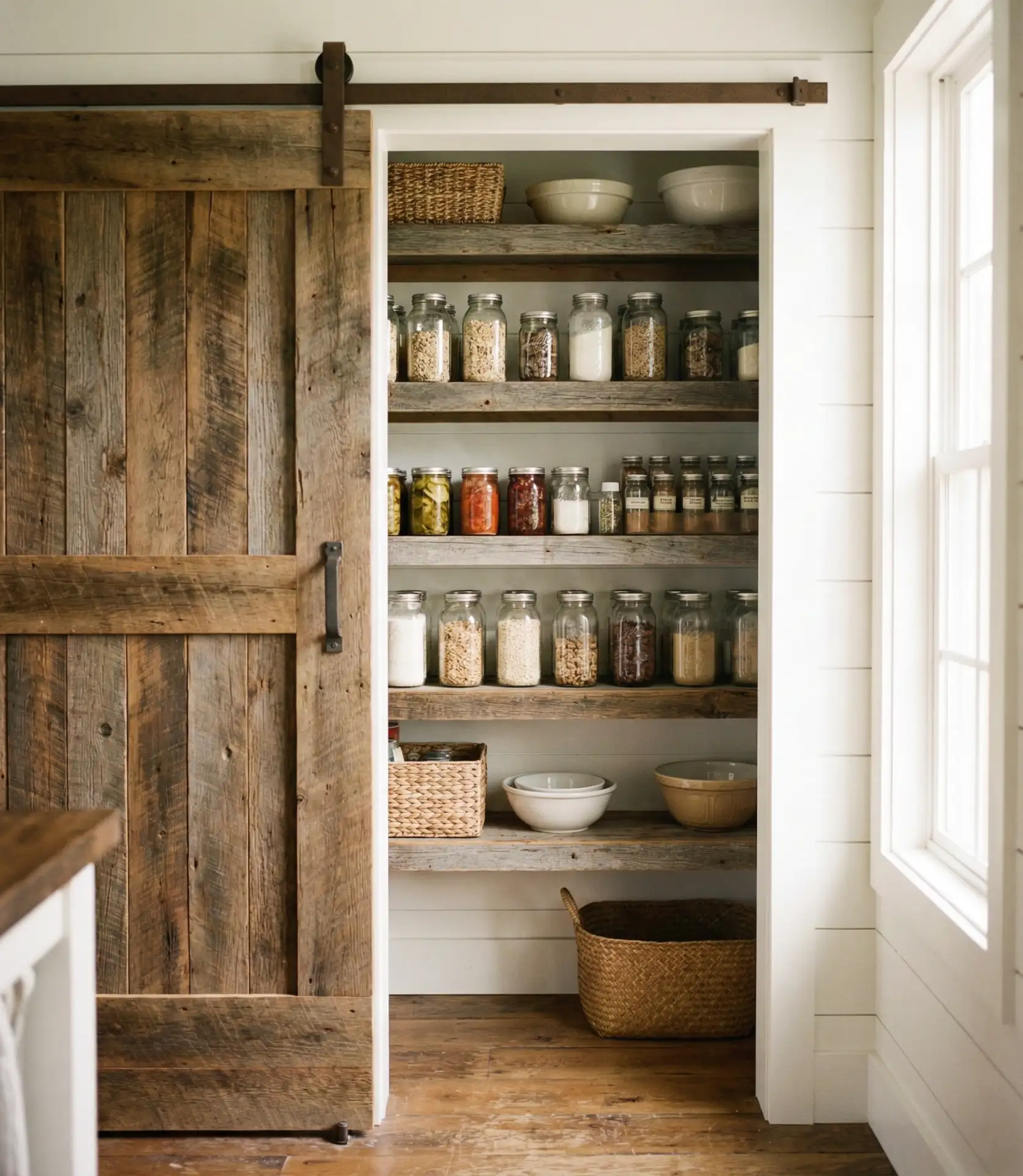Farmhouse Pantry with Sliding Barn Door 2