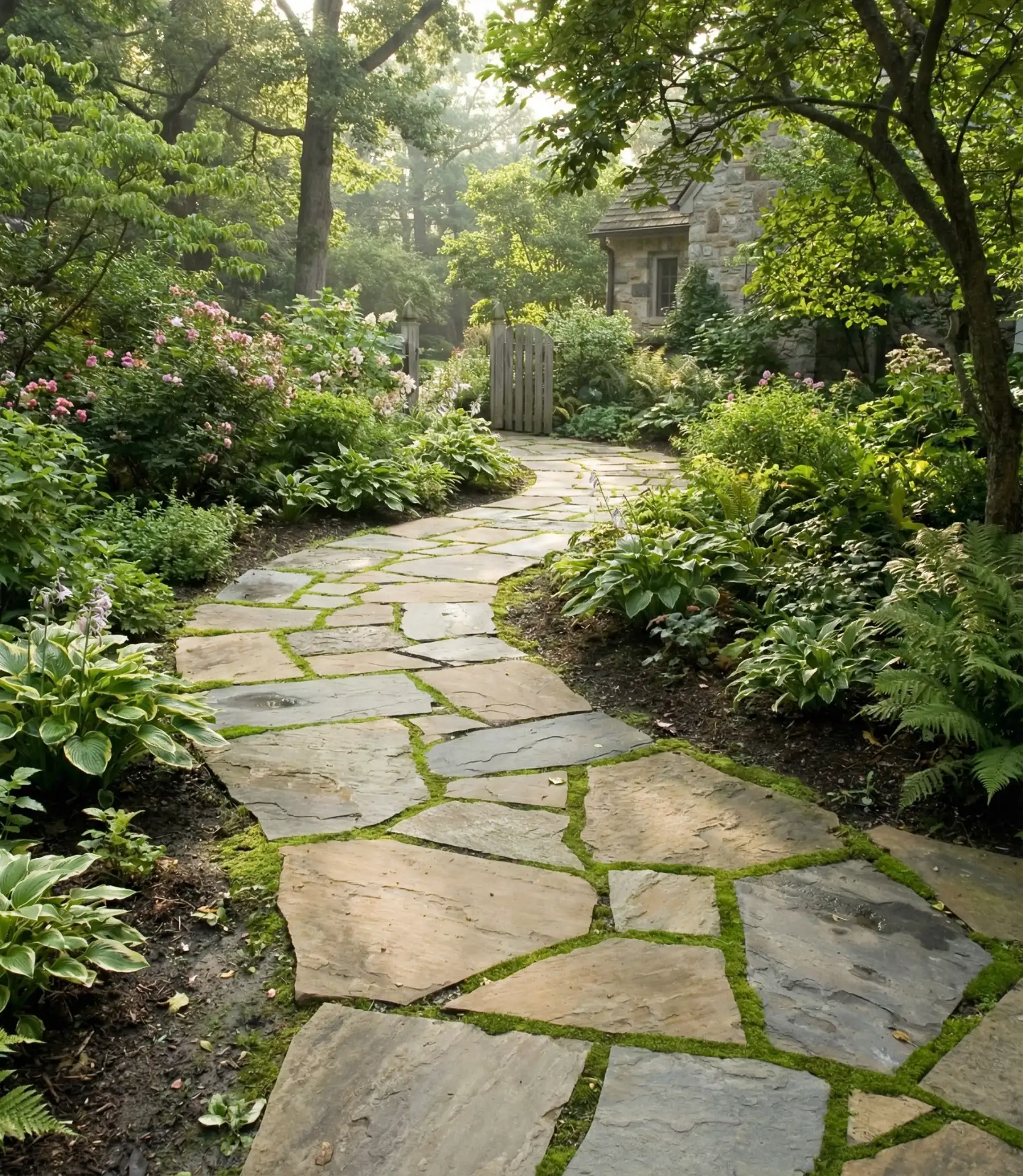 Flagstone with Wide Grass Joints 1