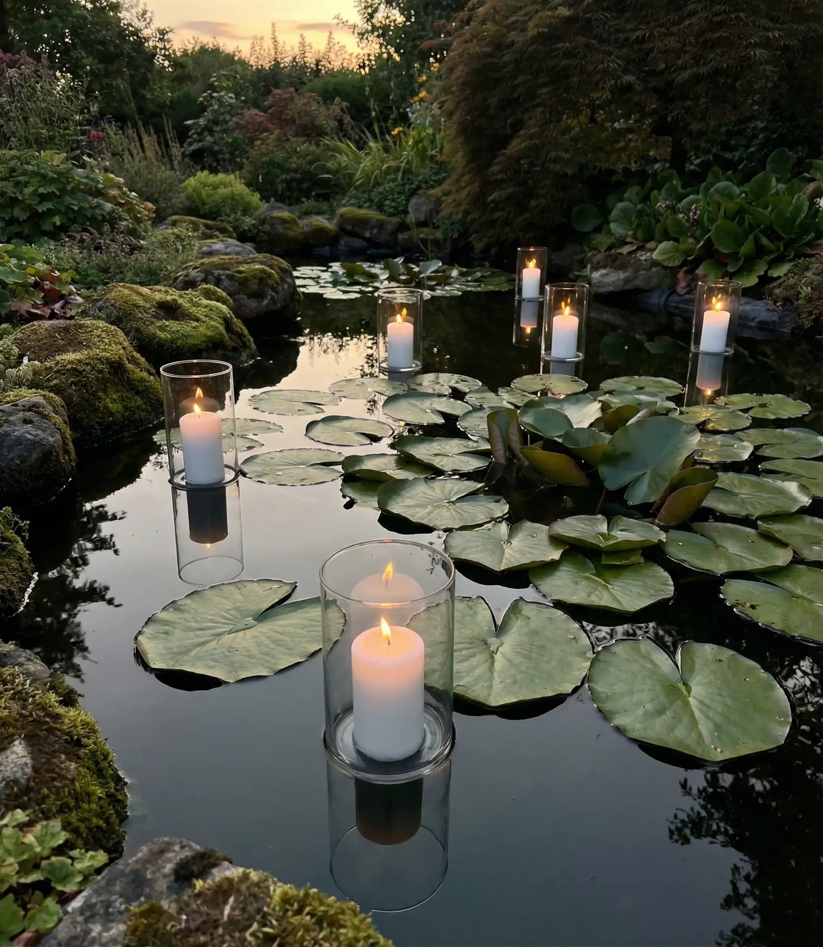 Floating Candle Pond Feature 1