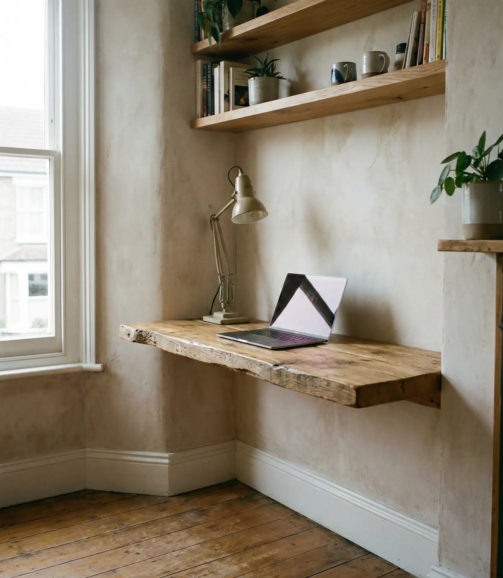 Floating Corner Desk Setup 2