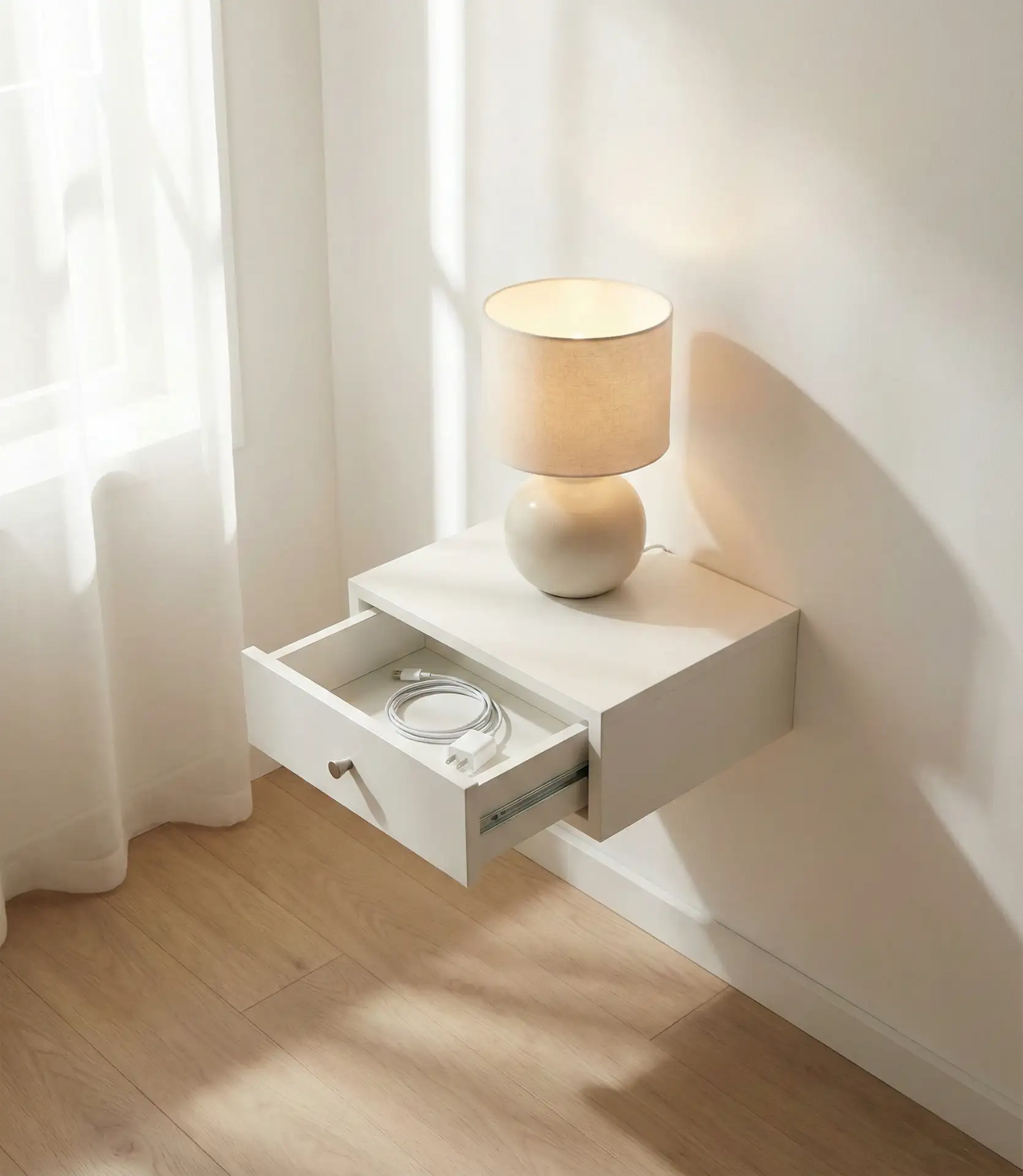 Floating Nightstand with Hidden Drawer 1