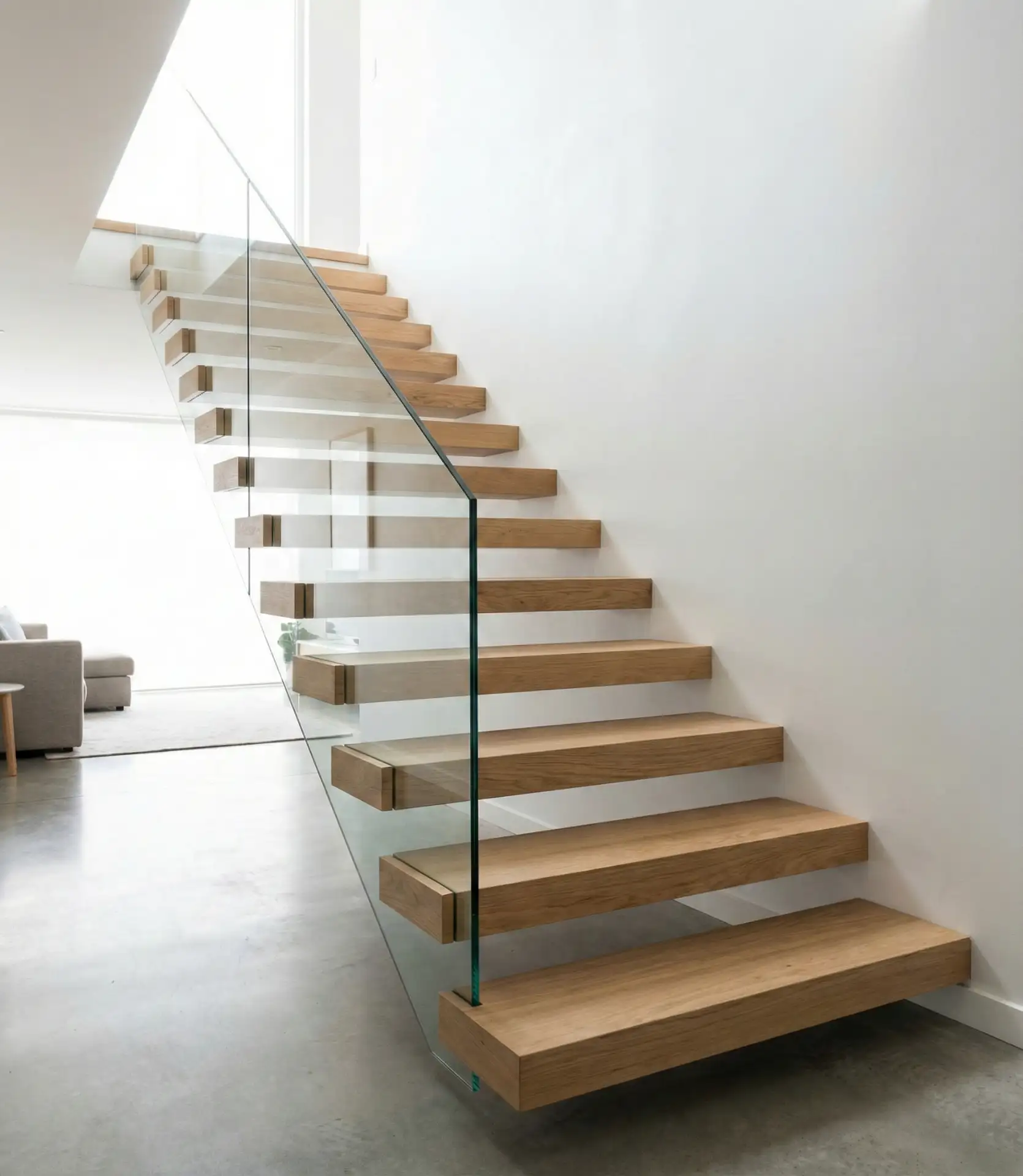 Floating Wood Treads for Airiness 1