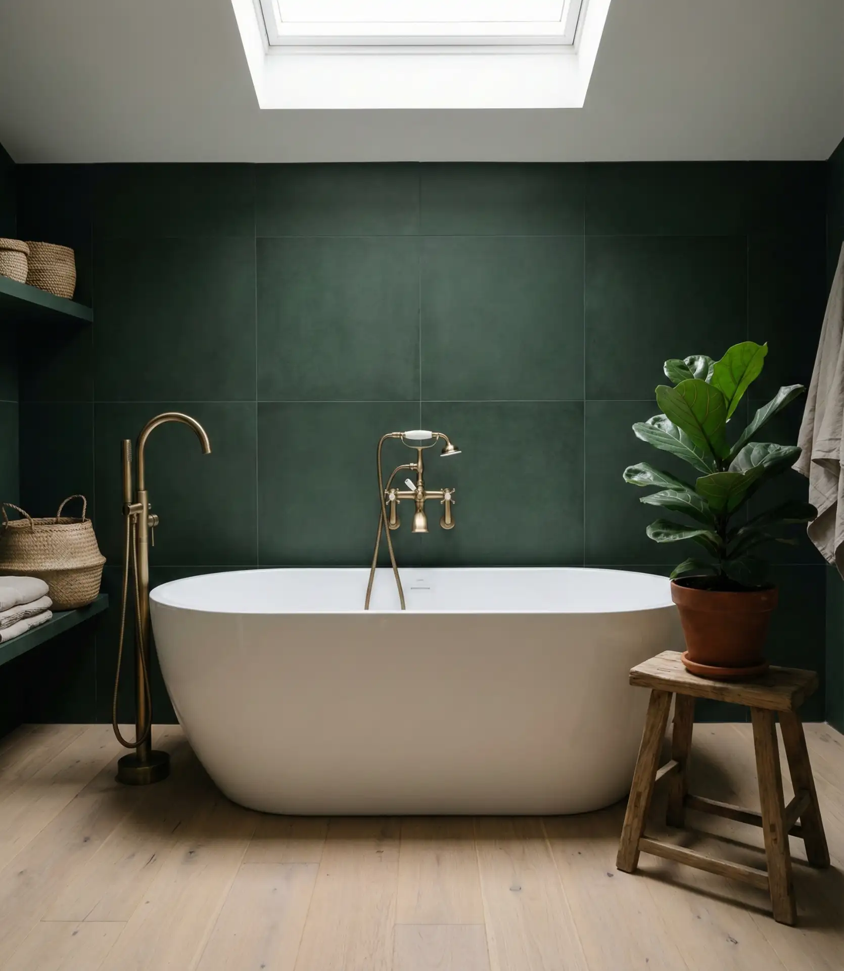 Forest Green Accent Wall Behind Tub 1