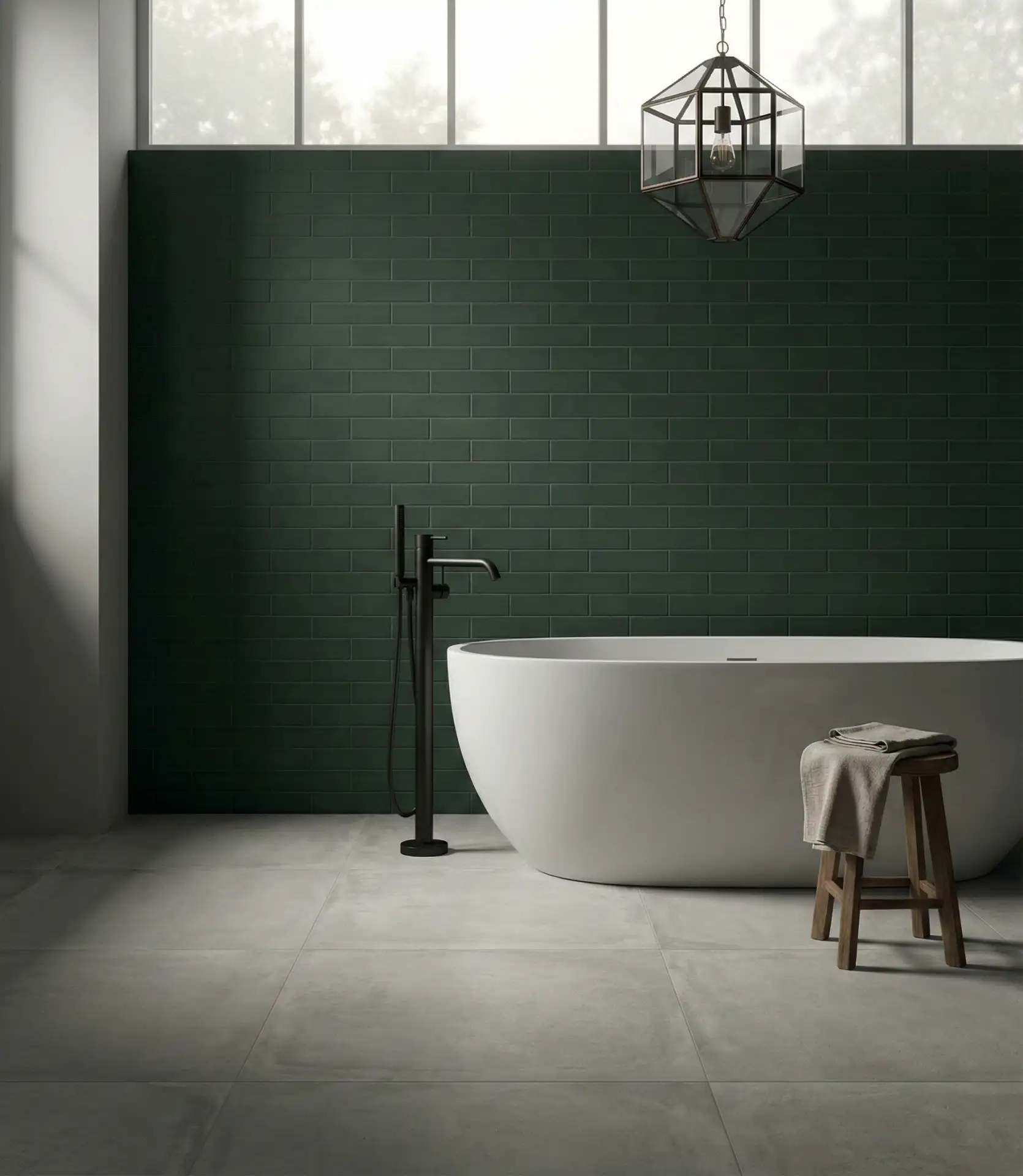 Forest Green Accent Wall Behind Tub 2