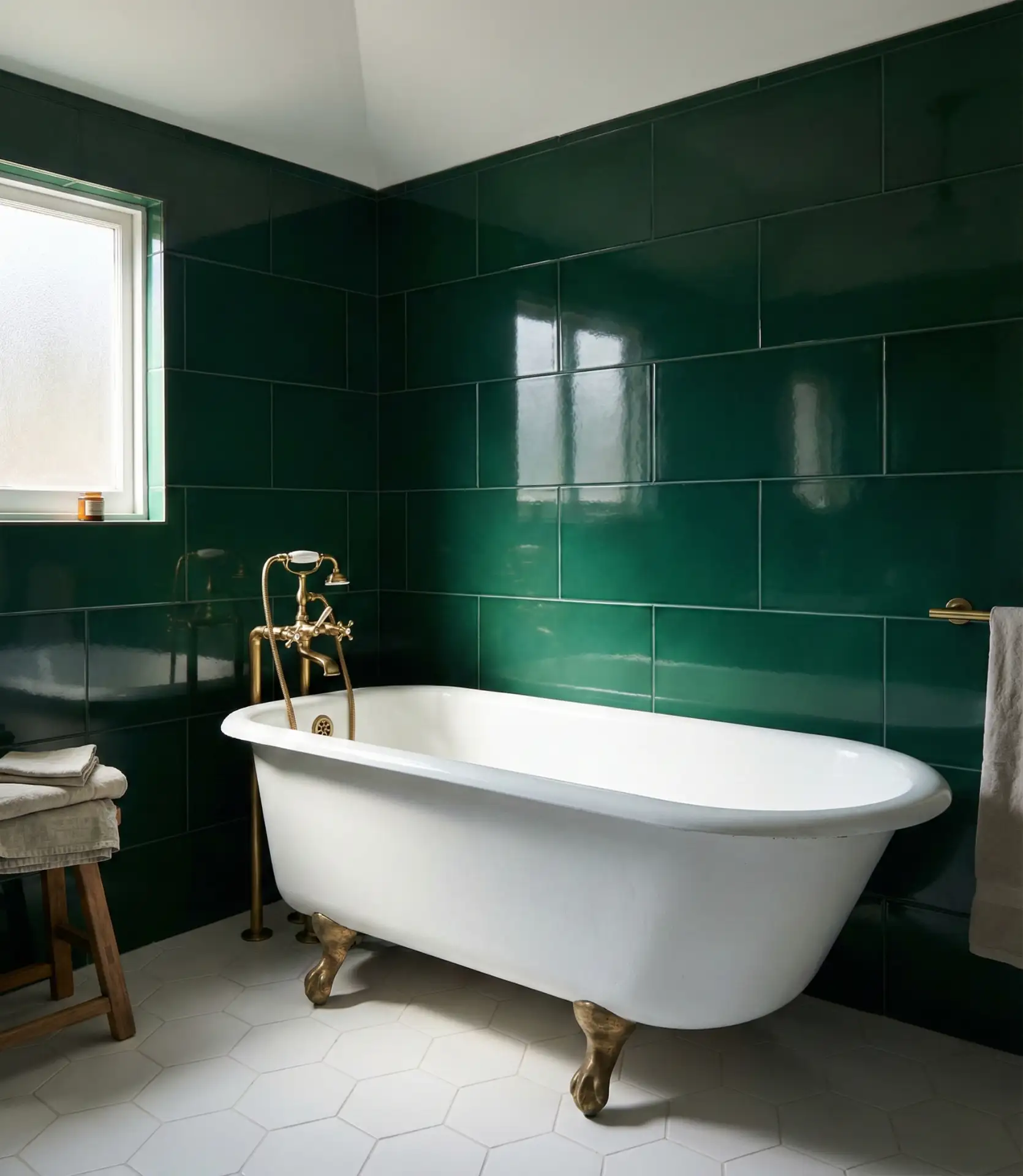 Forest Green Vintage Clawfoot Tub Surround 1