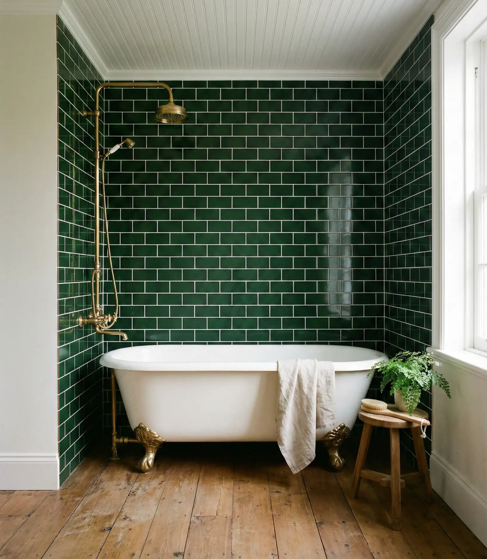 Forest Green Vintage Clawfoot Tub Surround 2