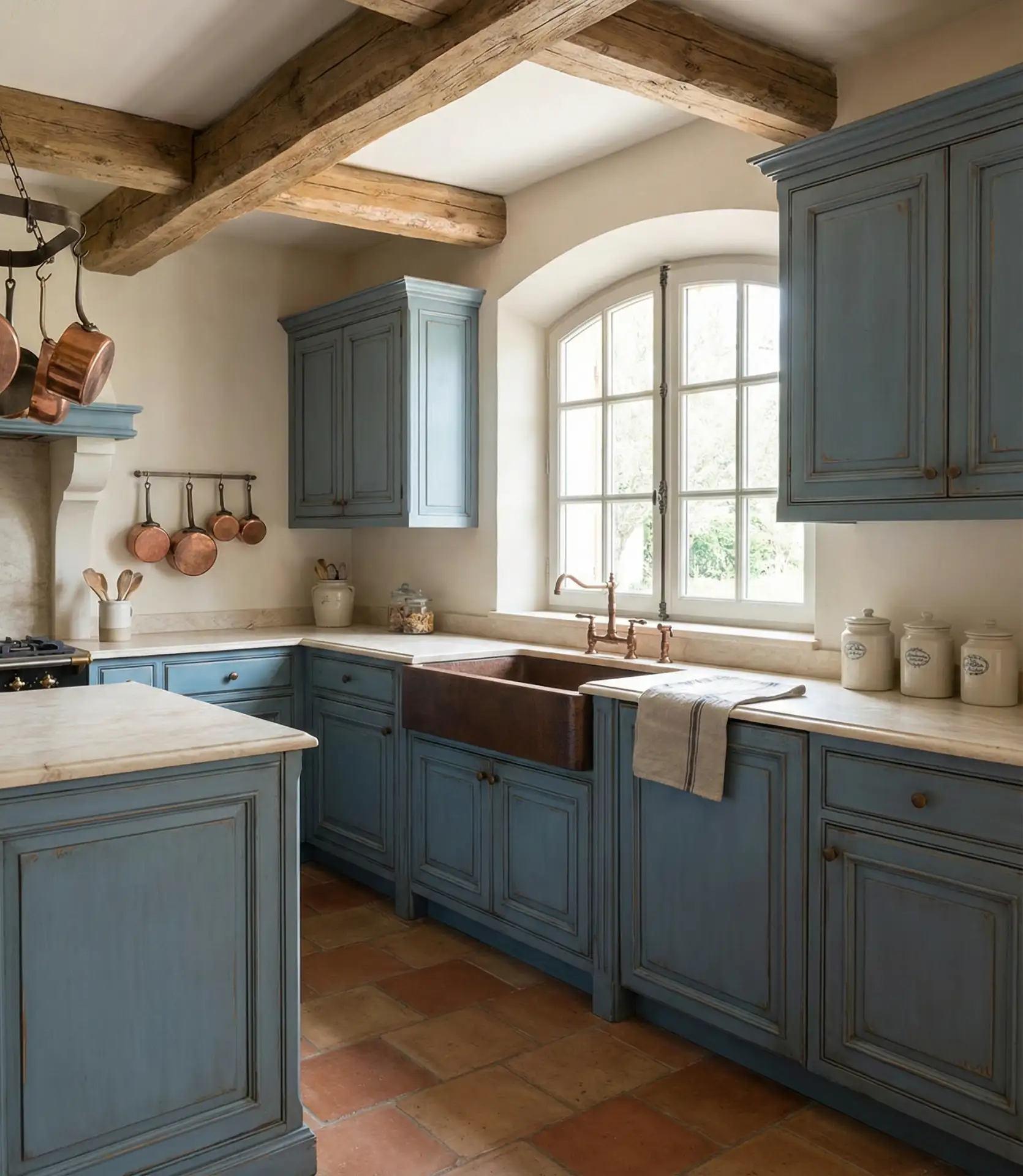 French Country Blue and Cream 1