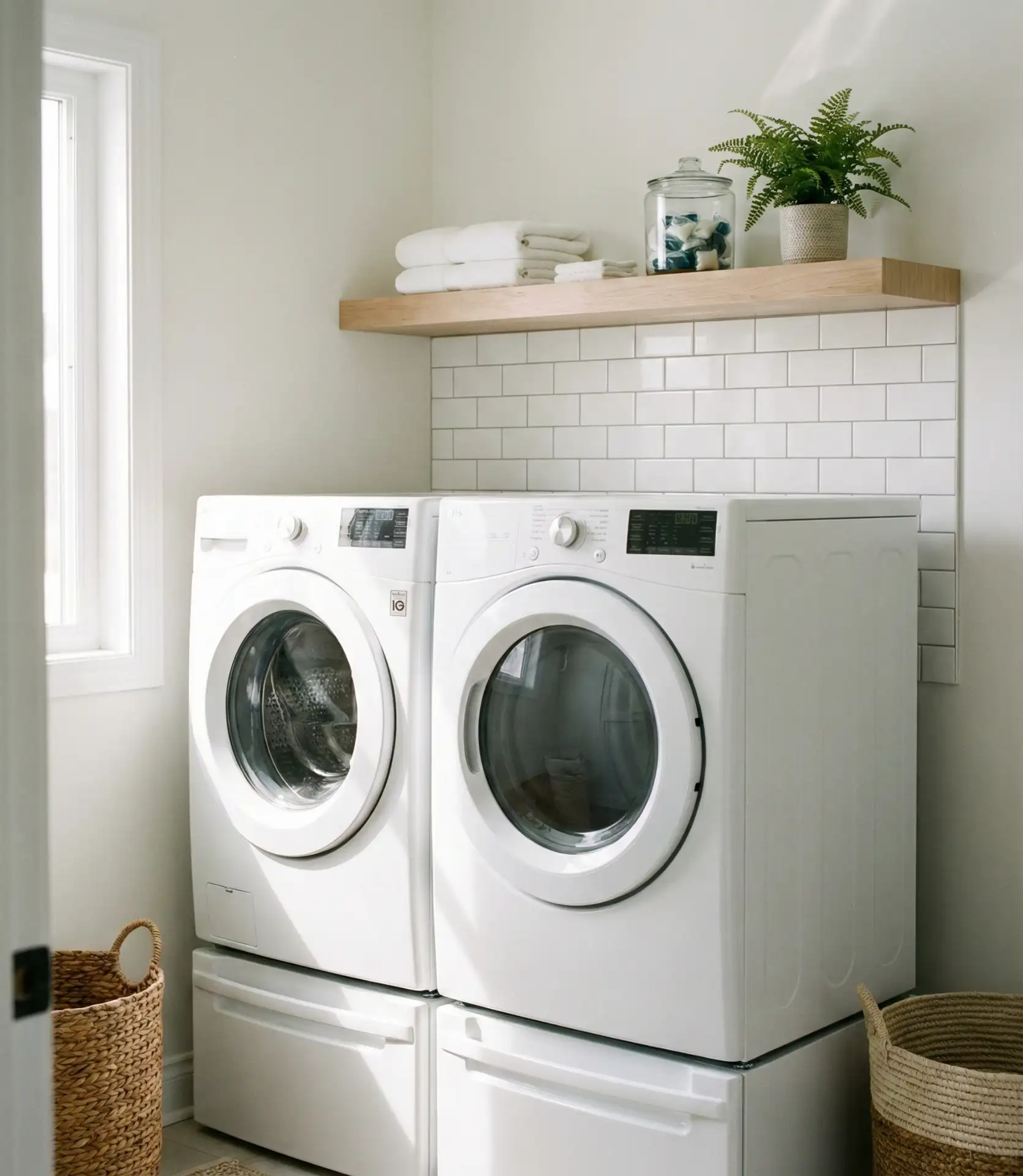 Front Loader Setup with Built-In Pedestal Drawers 1