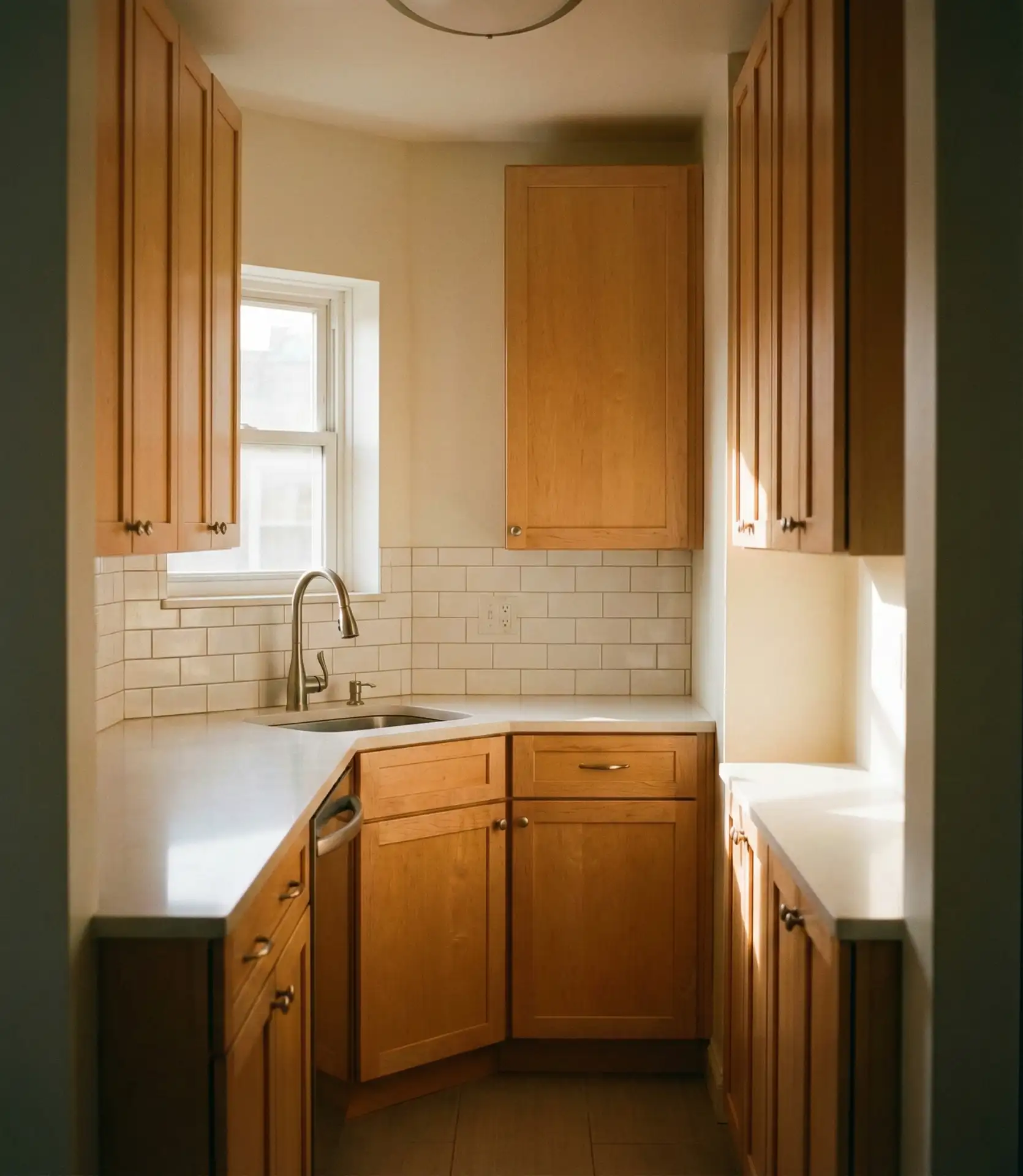 Galley Kitchen with Corner Sink Efficiency 2