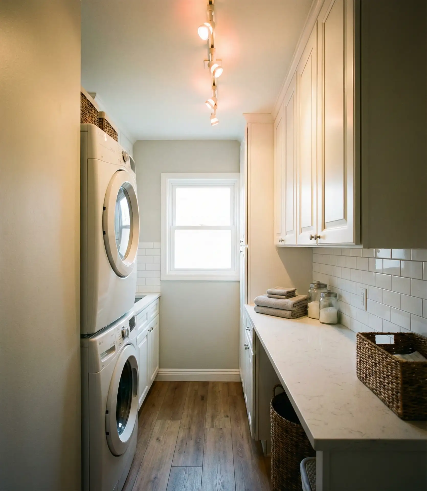 Galley-Style Laundry with Narrow Countertop 2