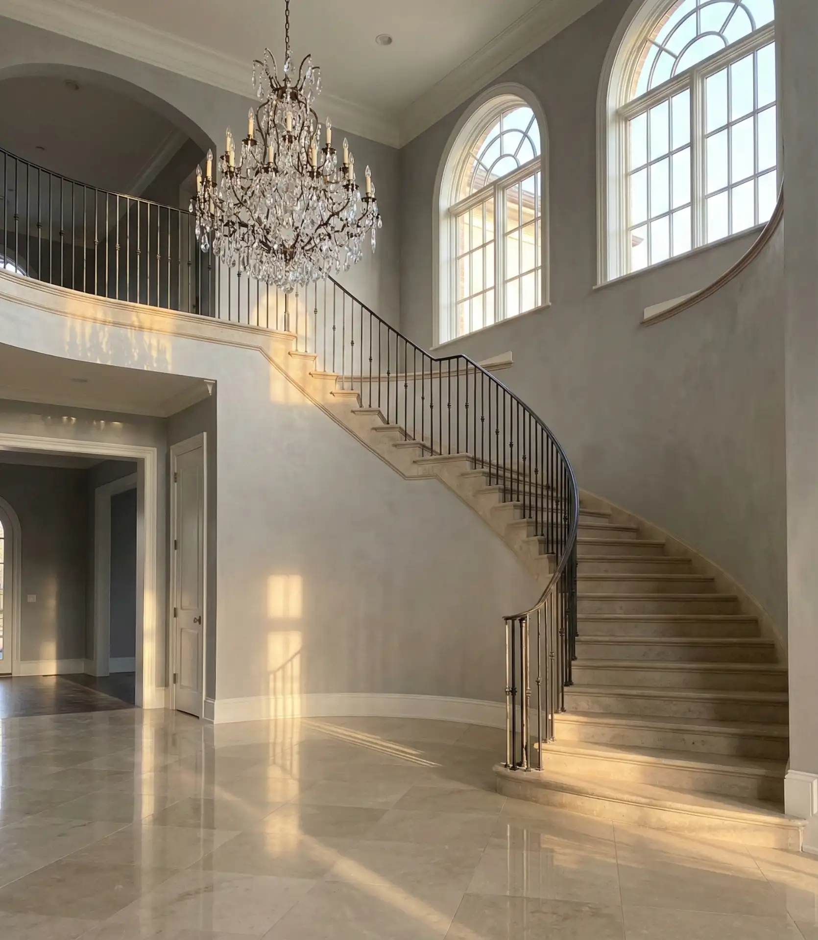 Grand Two-Story Foyer with Statement Chandelier 1