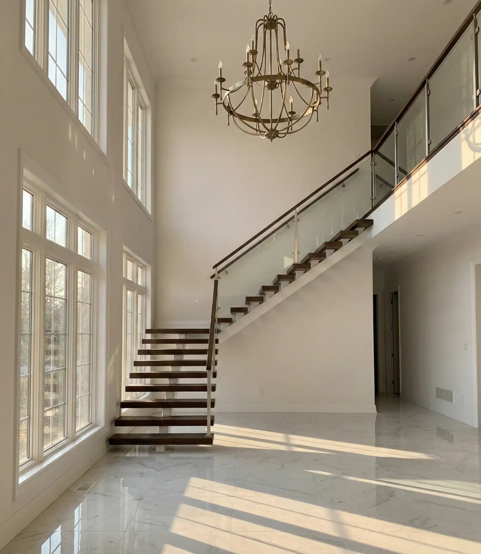 Grand Two-Story Foyer with Statement Chandelier 2