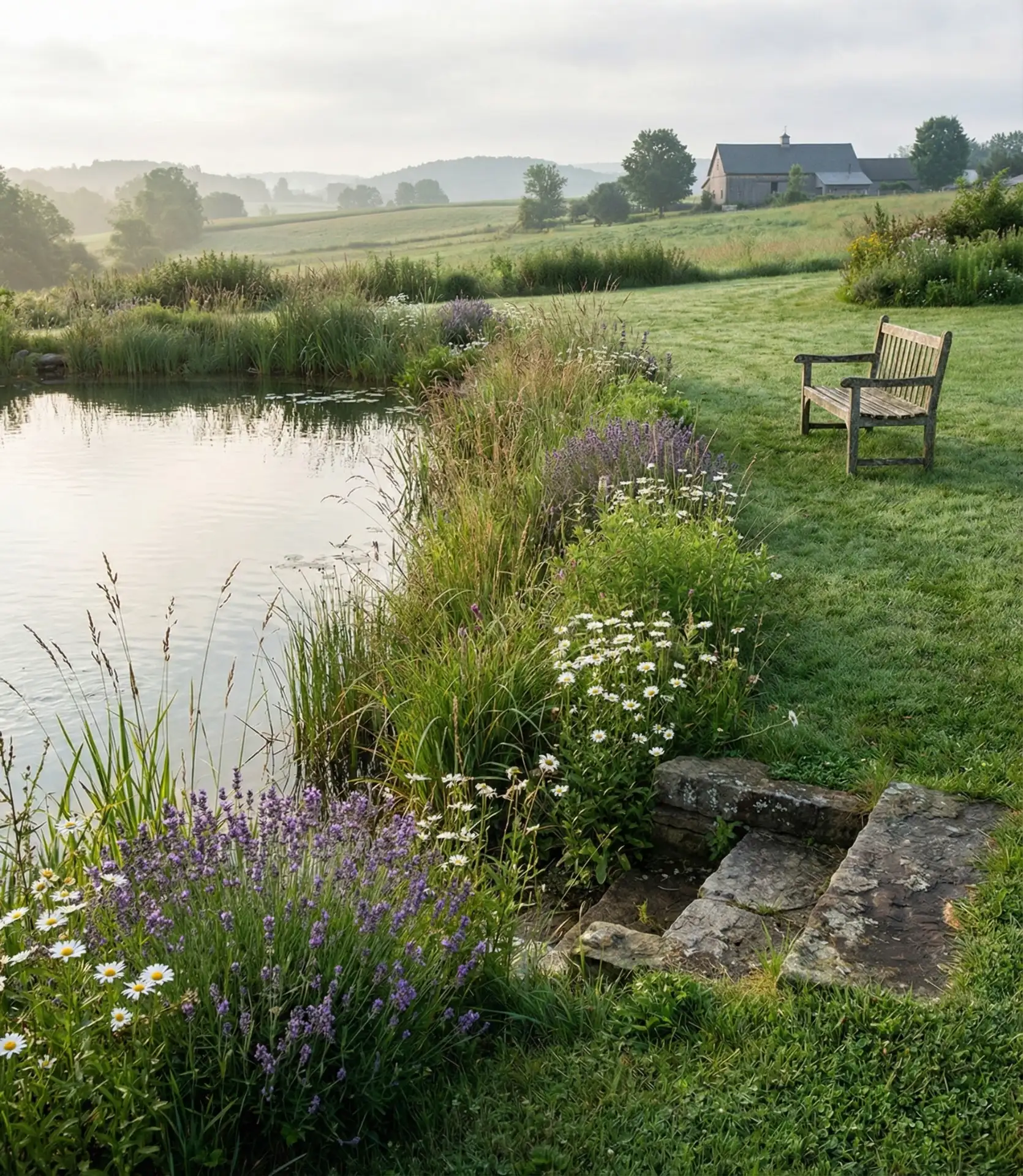 Grassy Lawn Edges for Natural Pools 1