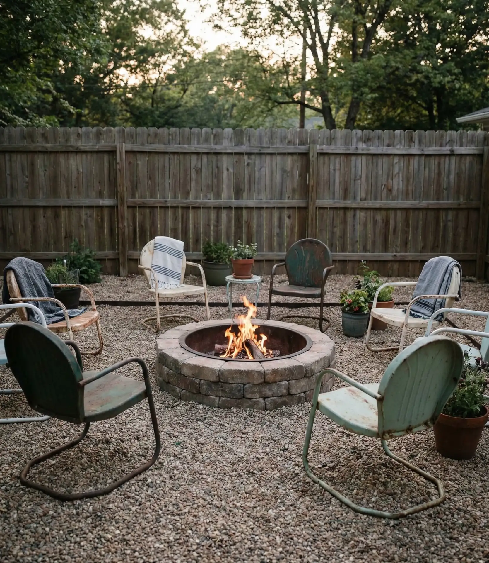Gravel Courtyard with Central Fire Ring 2