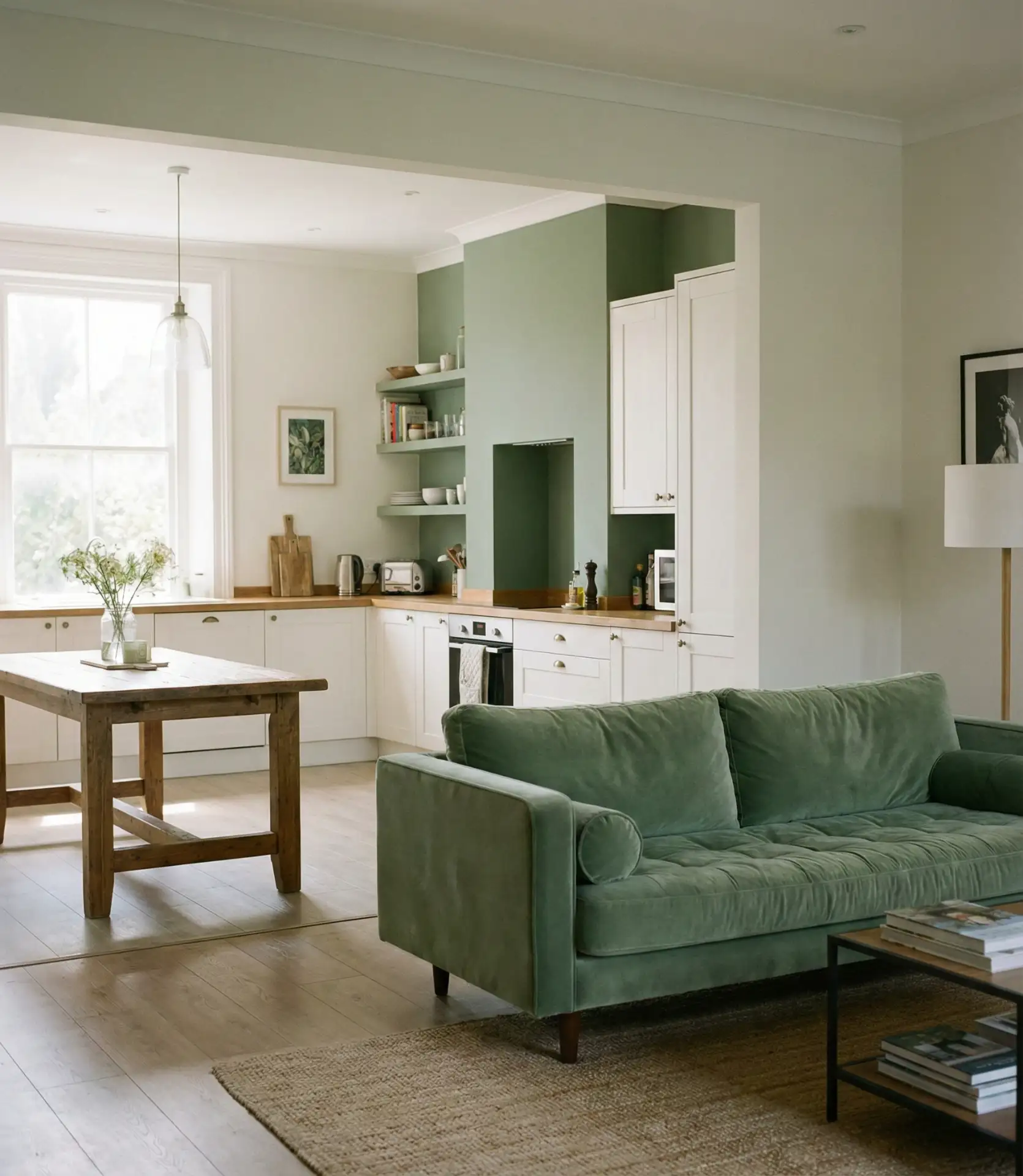 Green Kitchen in Small Apartment Spaces 2