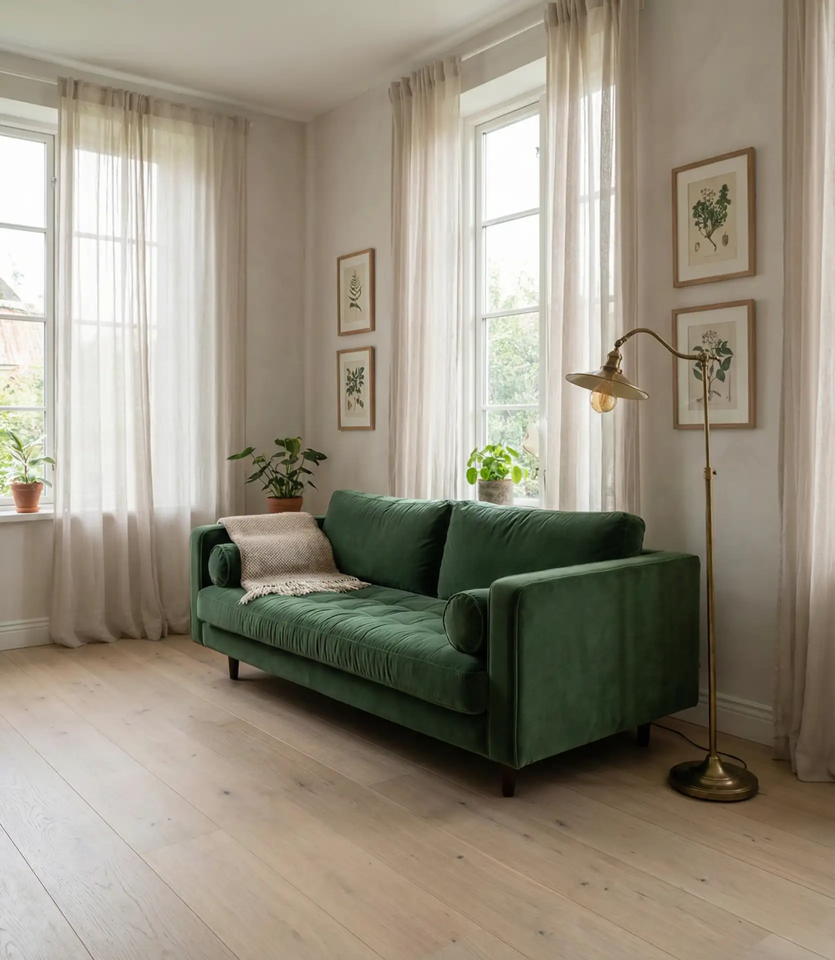 Green Velvet Sofa As Statement Piece 1