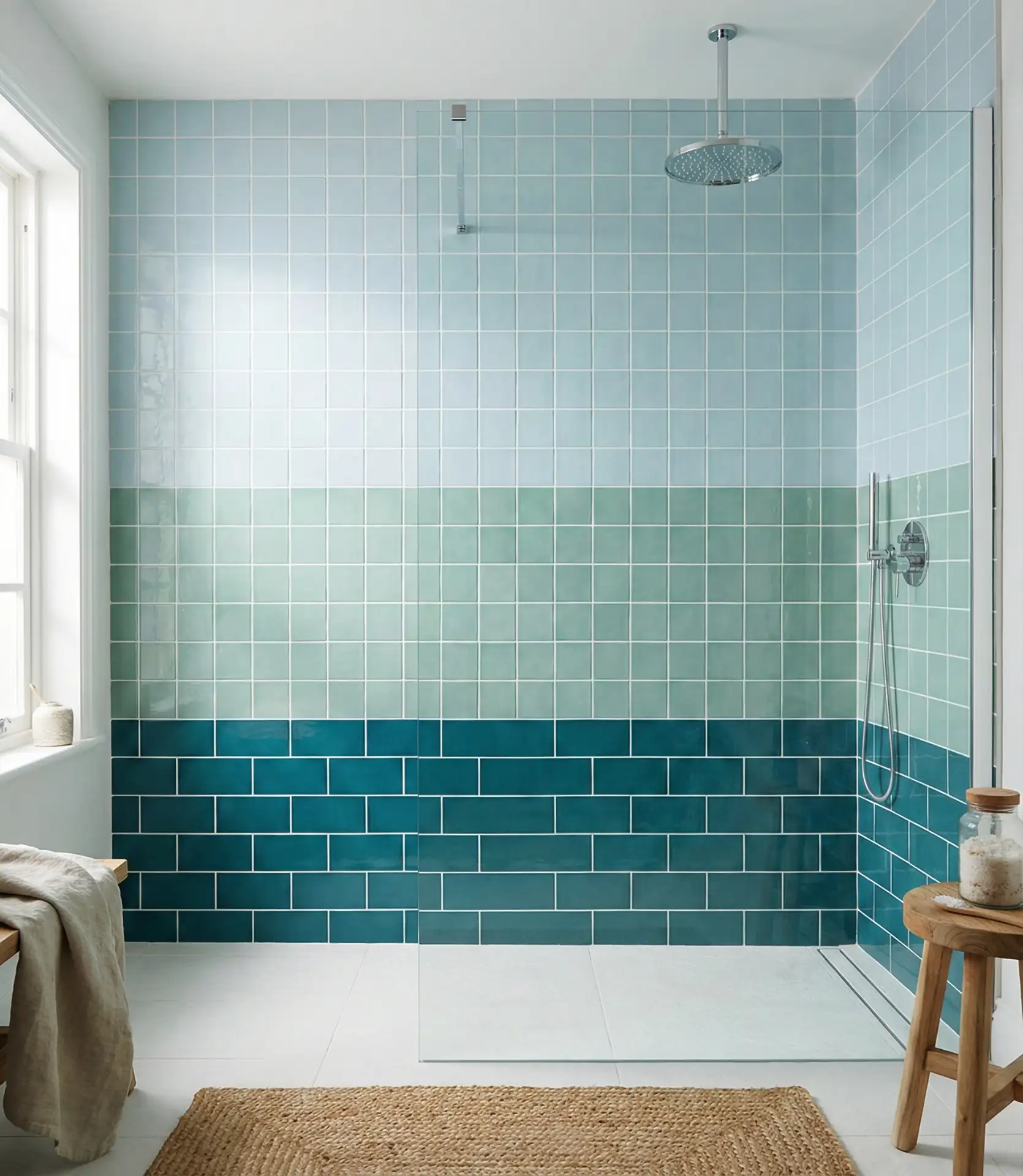 Green and Blue Gradient Tile Design 1