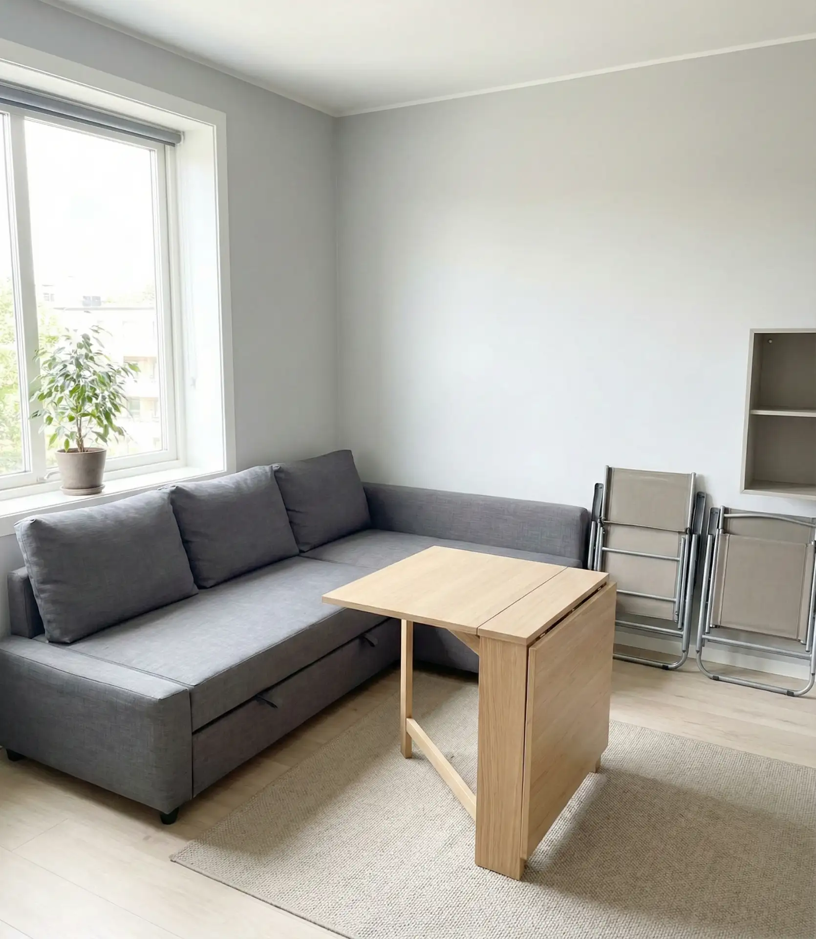 Grey Apartment with Multi-Functional Furniture 1