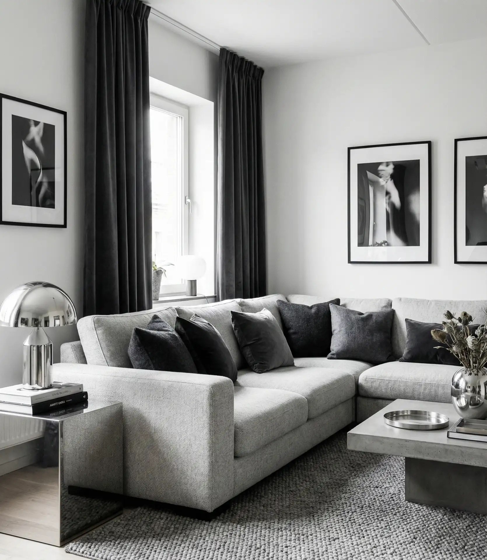 Grey Couch With Monochromatic Layers 1