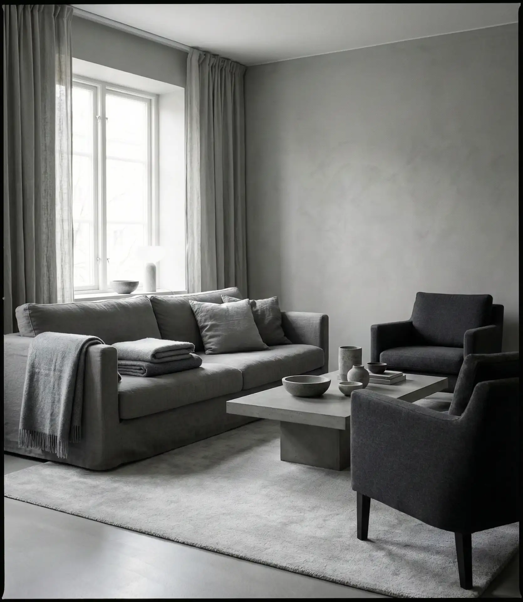 Grey Couch With Monochromatic Layers 2