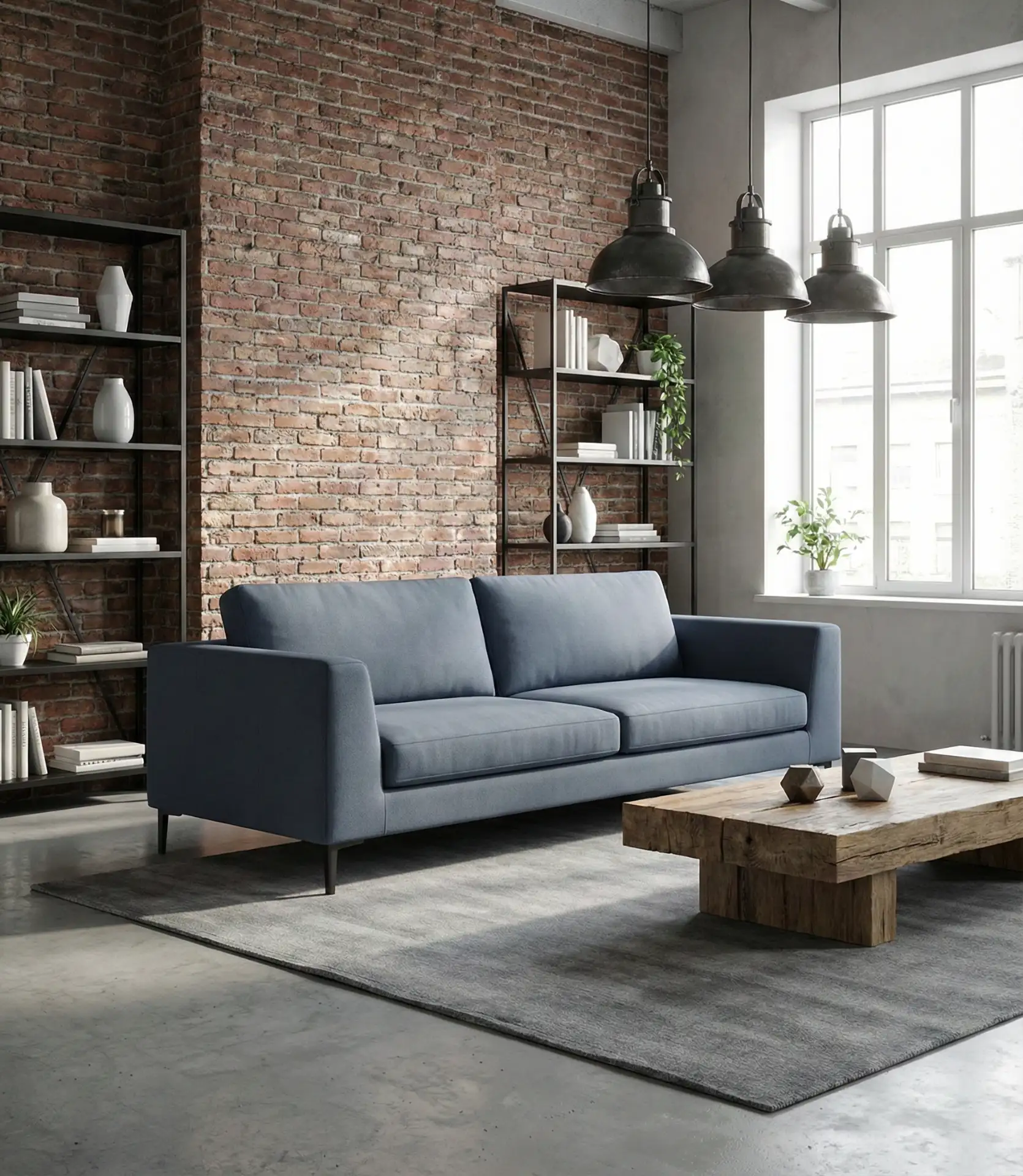 Grey and Blue Industrial Loft 2