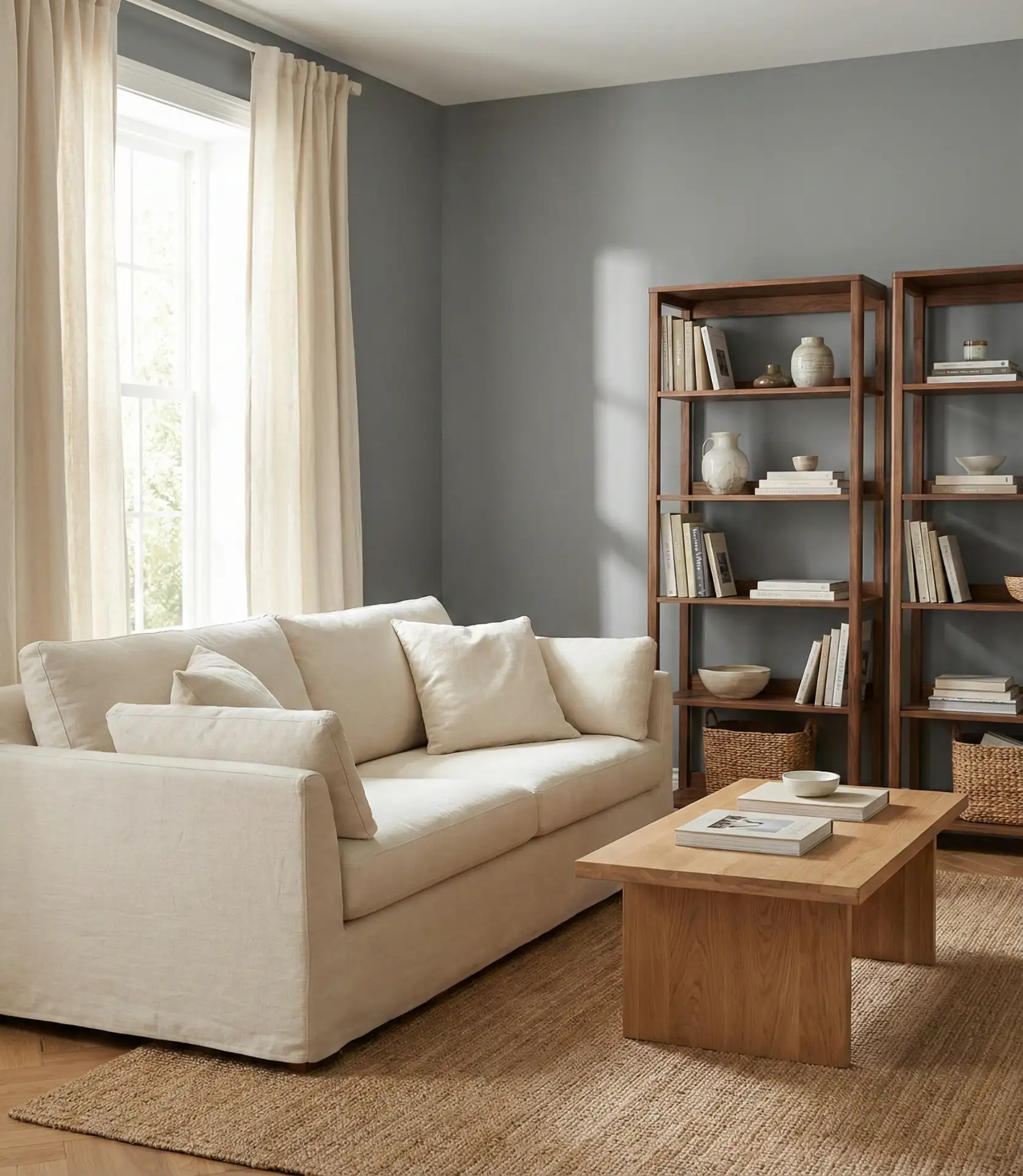 Grey and Cream with Natural Wood 1