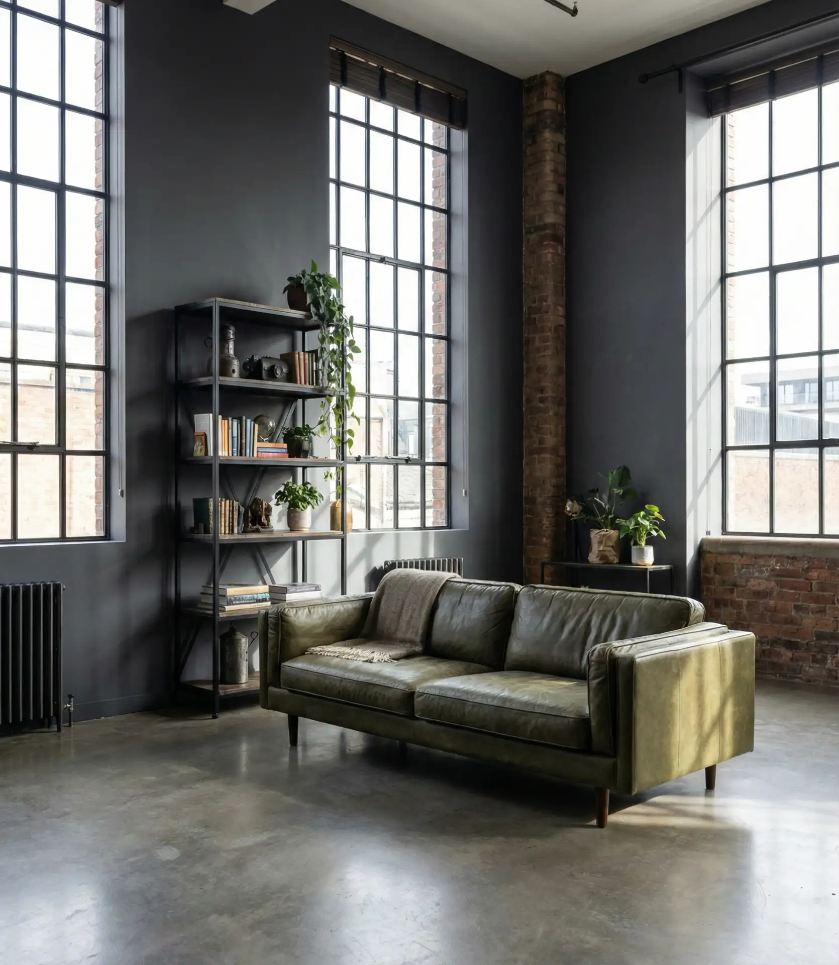 Grey and Green Industrial Loft 1