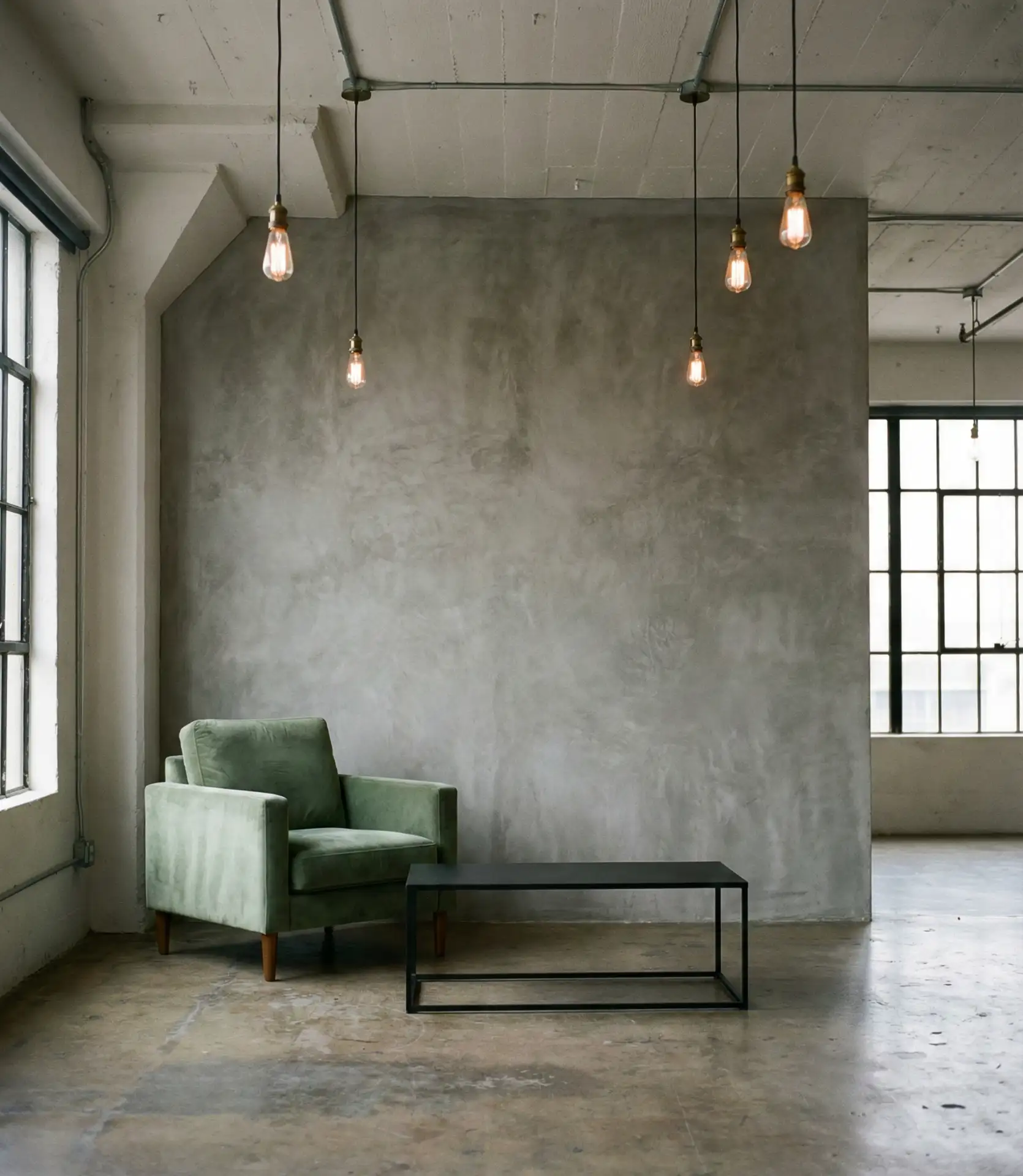 Grey and Green Industrial Loft 2