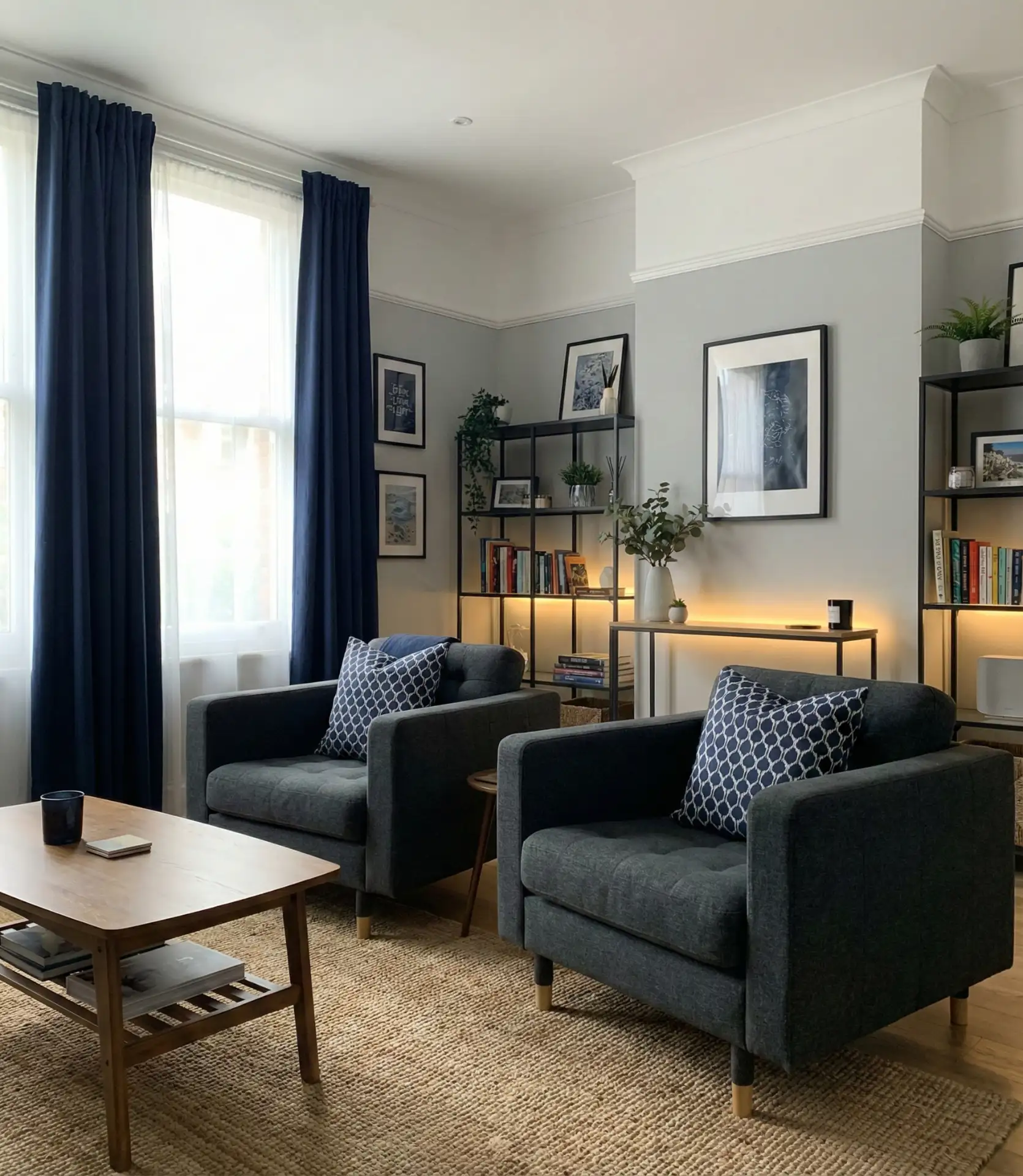 Grey with Navy Blue Accents 1