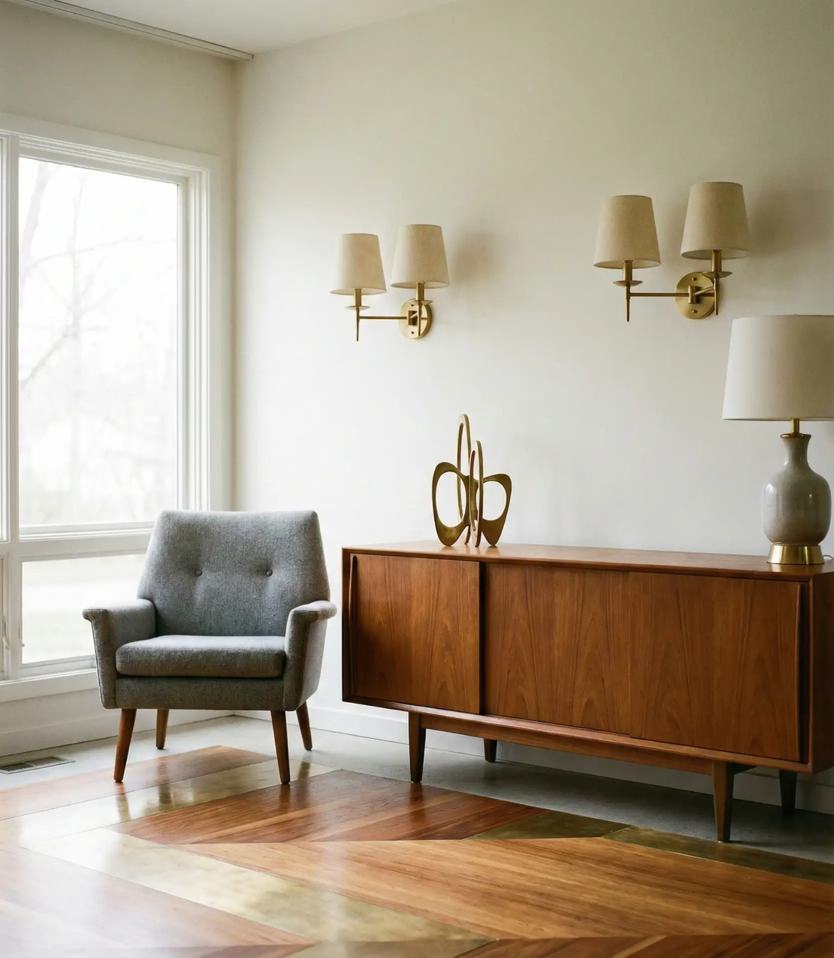 Grey with Warm Wood and Brass Accents 1