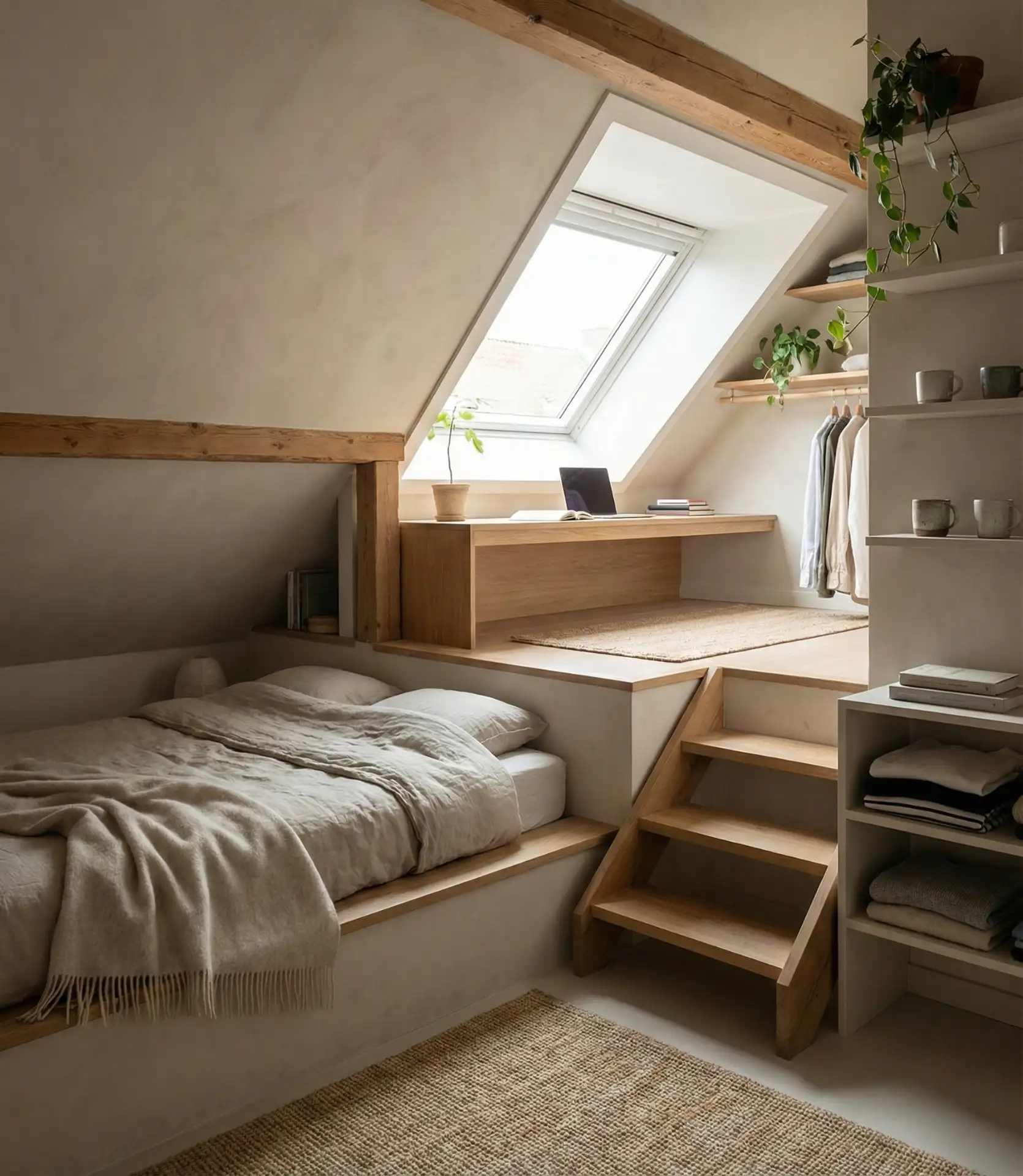Half Attic Bedroom with Office Combo 1
