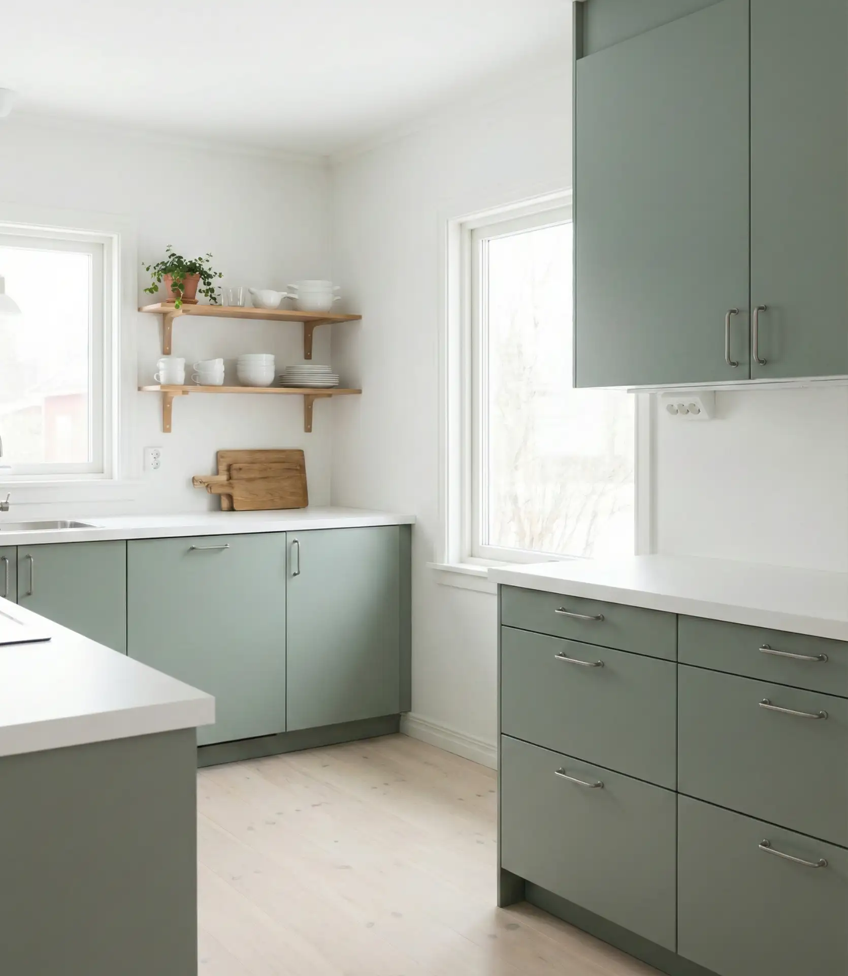 IKEA Green Kitchen Cabinets Customization 1