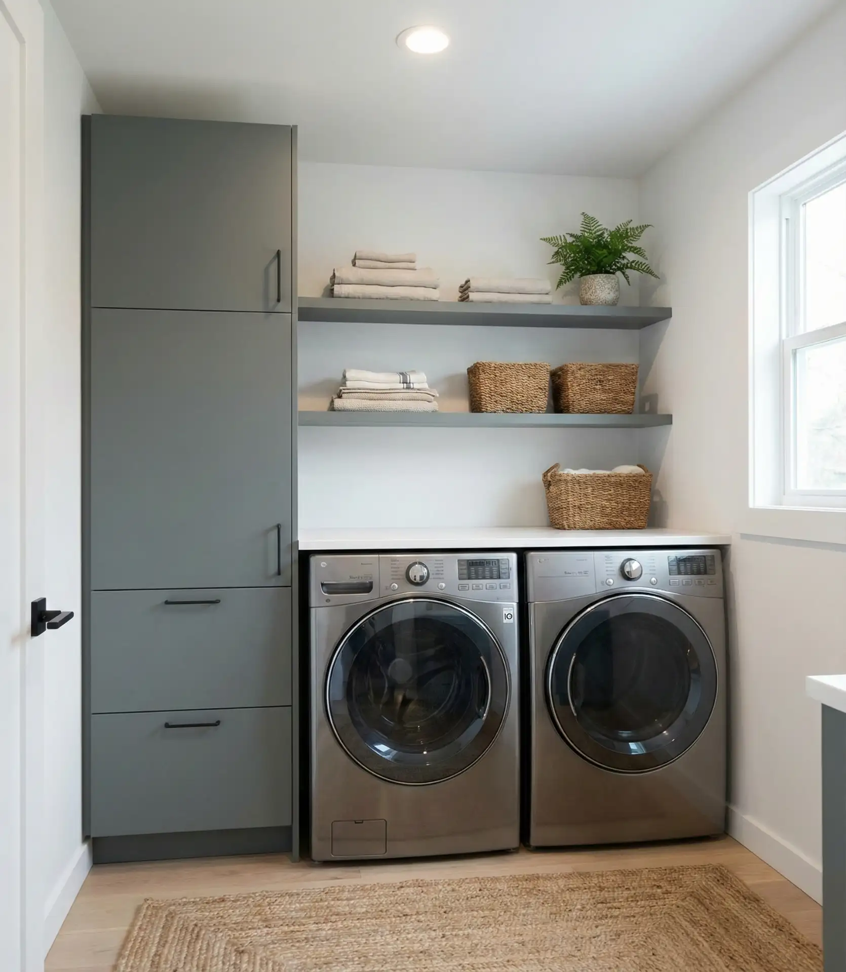 IKEA Hack Laundry Station with Custom Cabinets 2