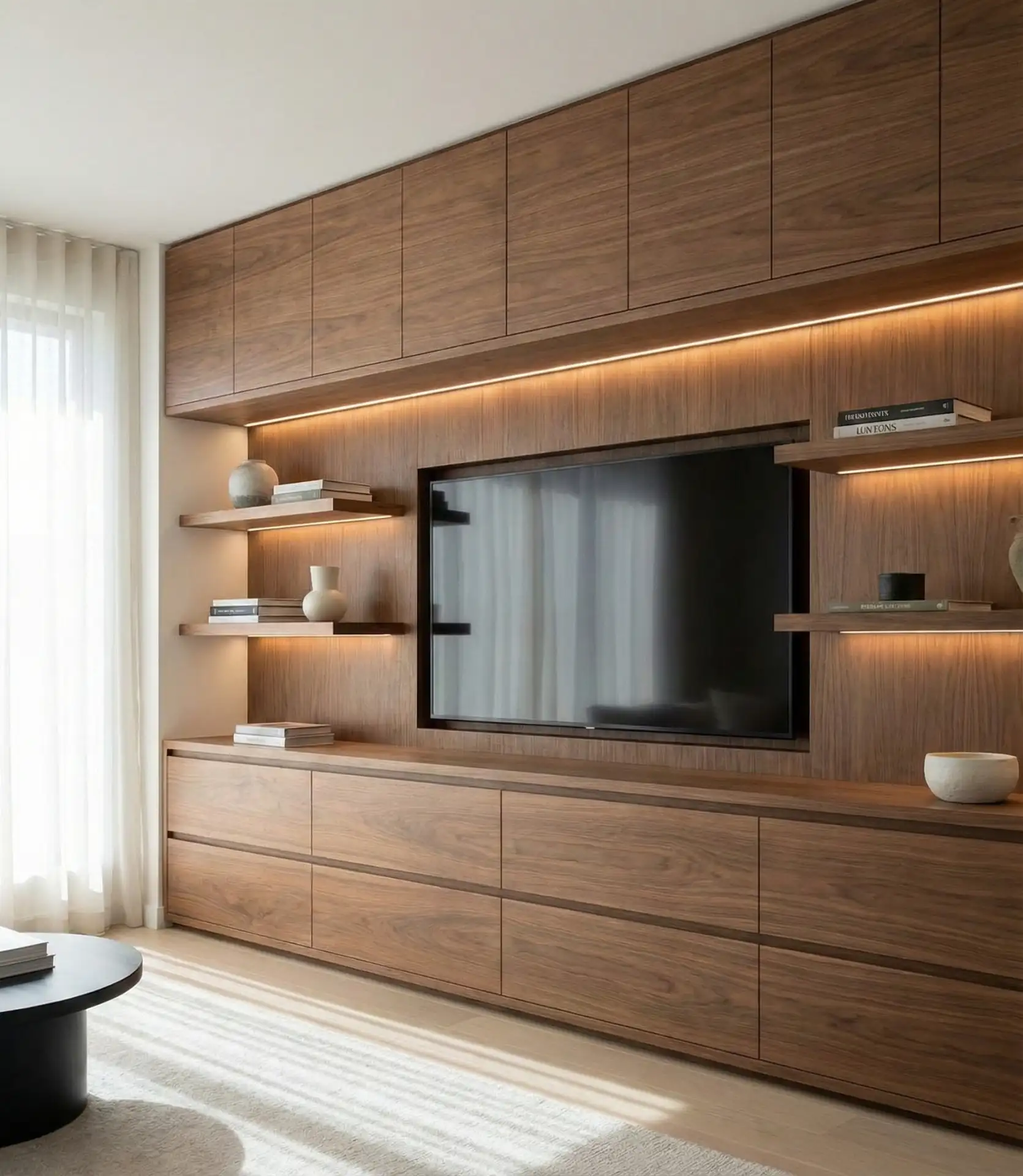 Ideas with Built-In Media Wall and Hidden Storage 2