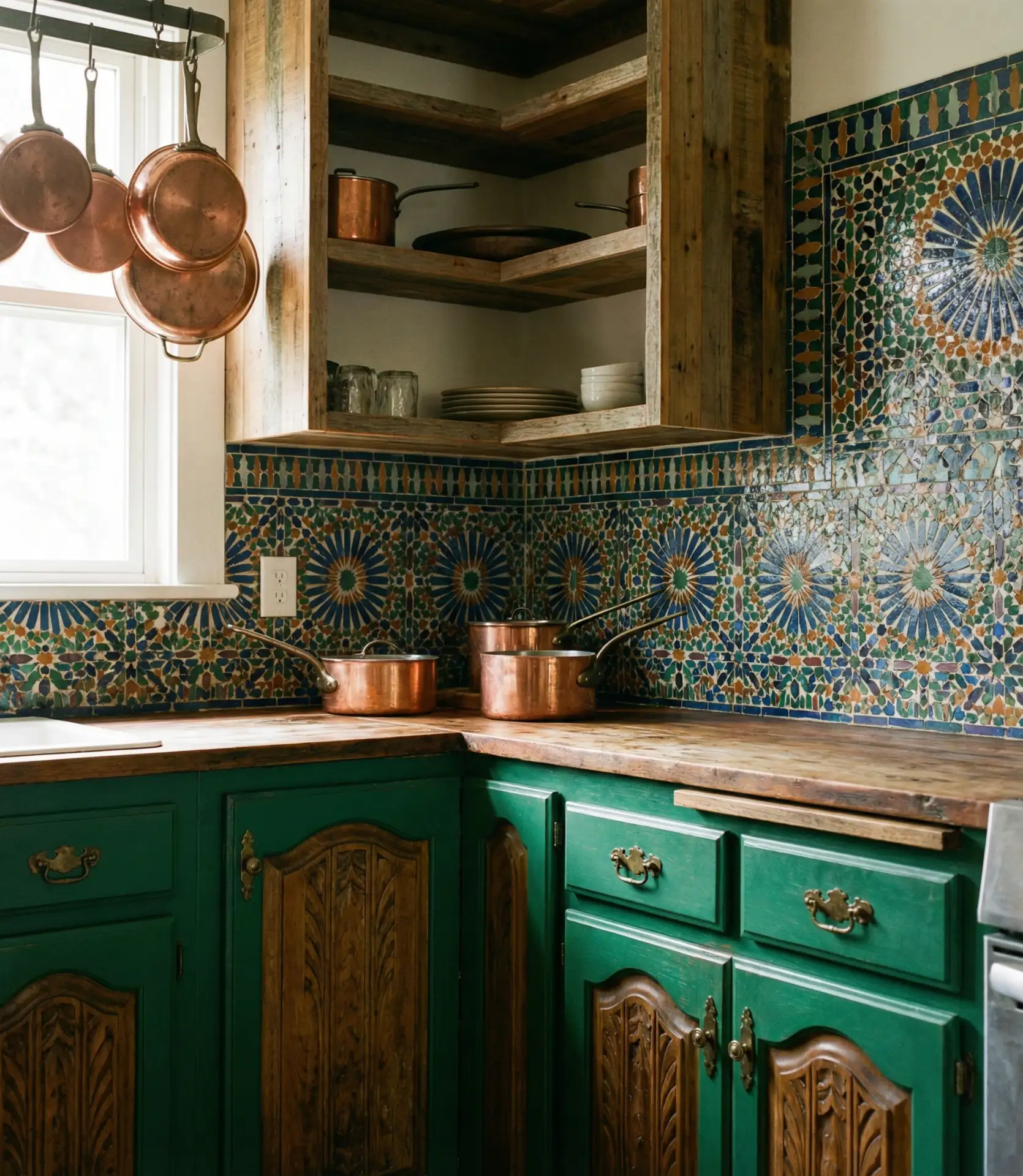 Indian-Inspired Green Kitchen Design 2