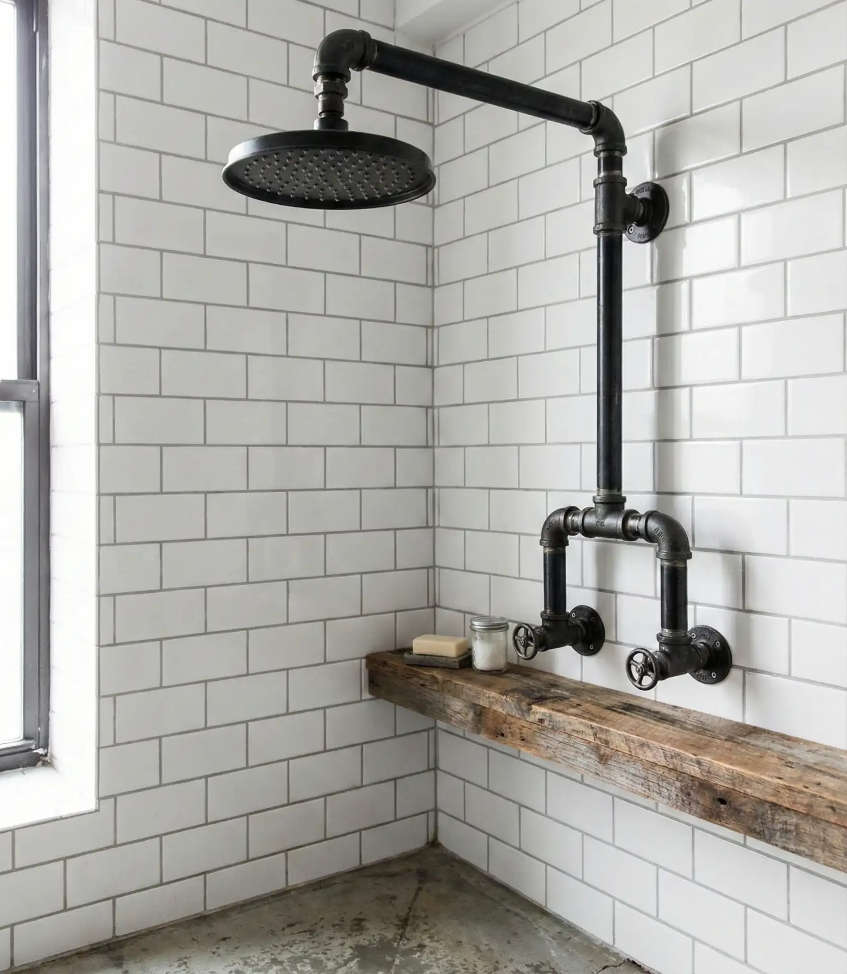 Industrial Exposed Plumbing with Black Pipes 2