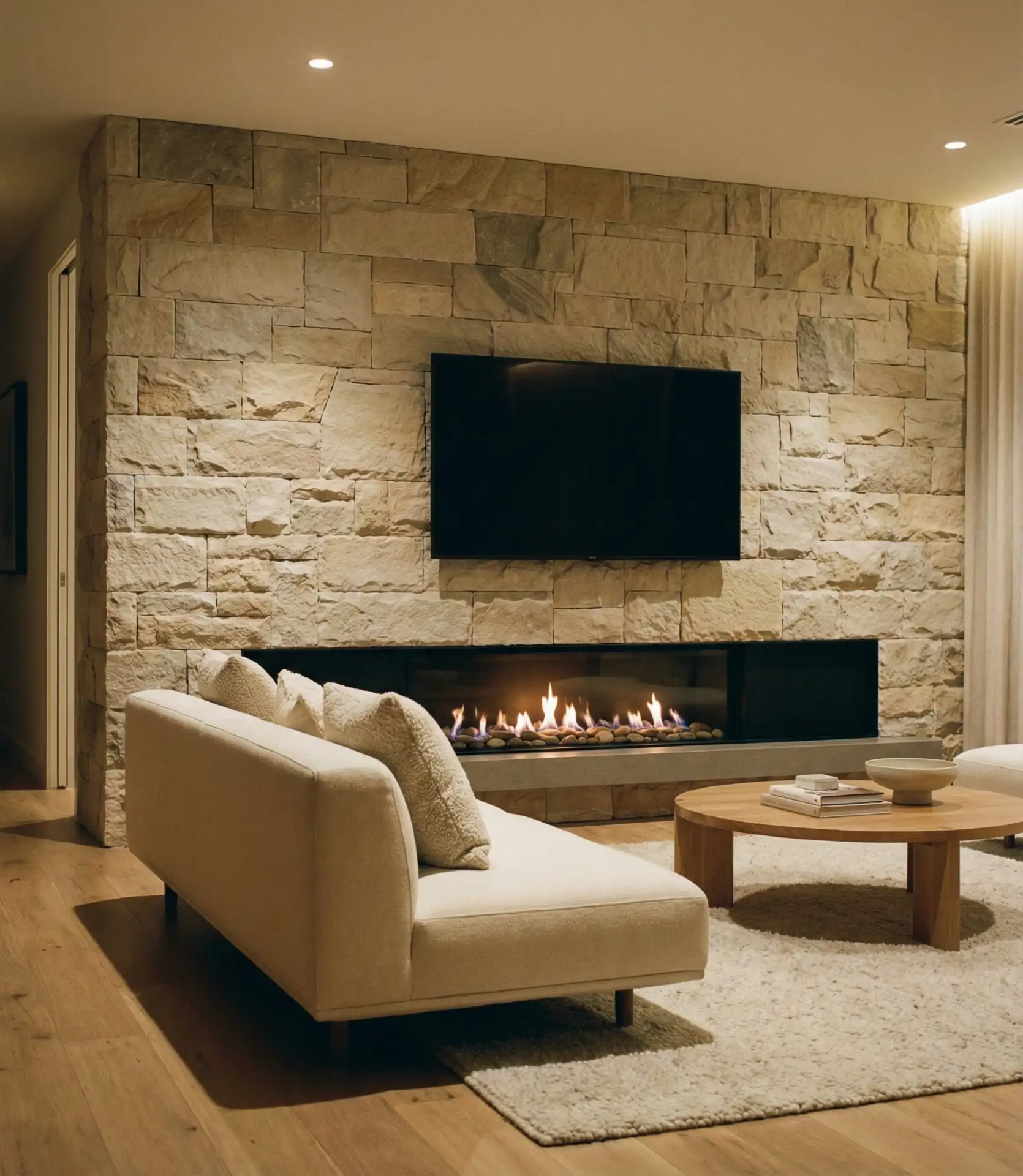 Integrated Fireplace and TV Column 1