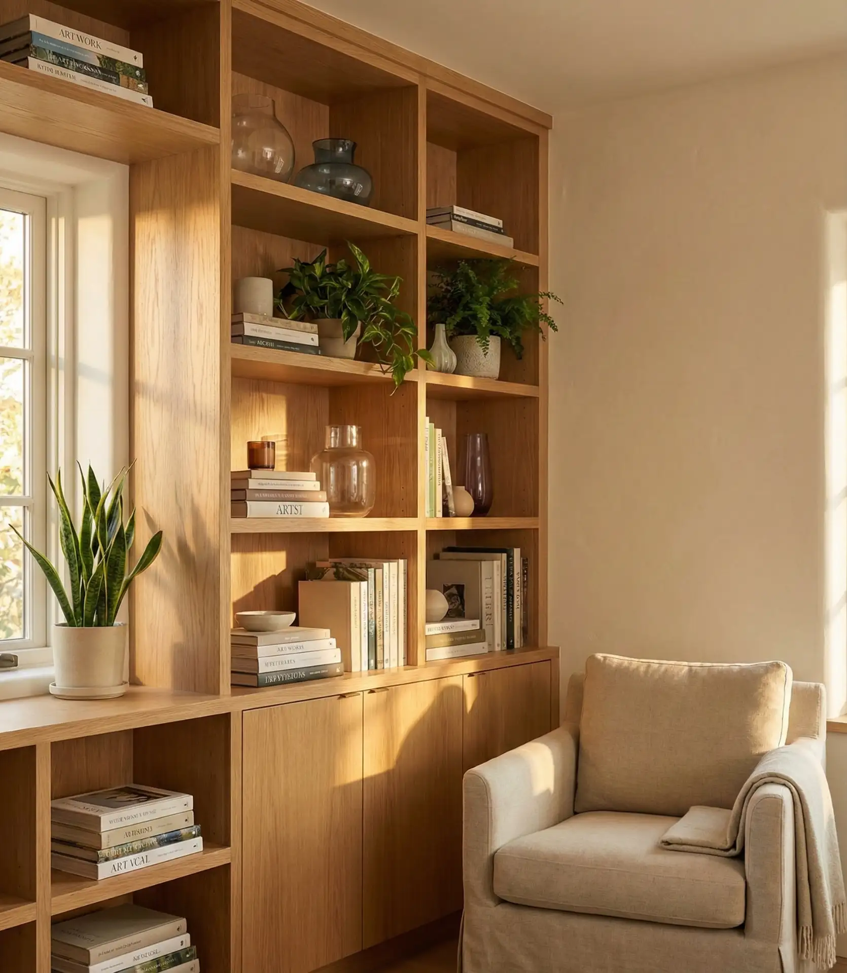 Integrated Shelving with Curated Displays 2