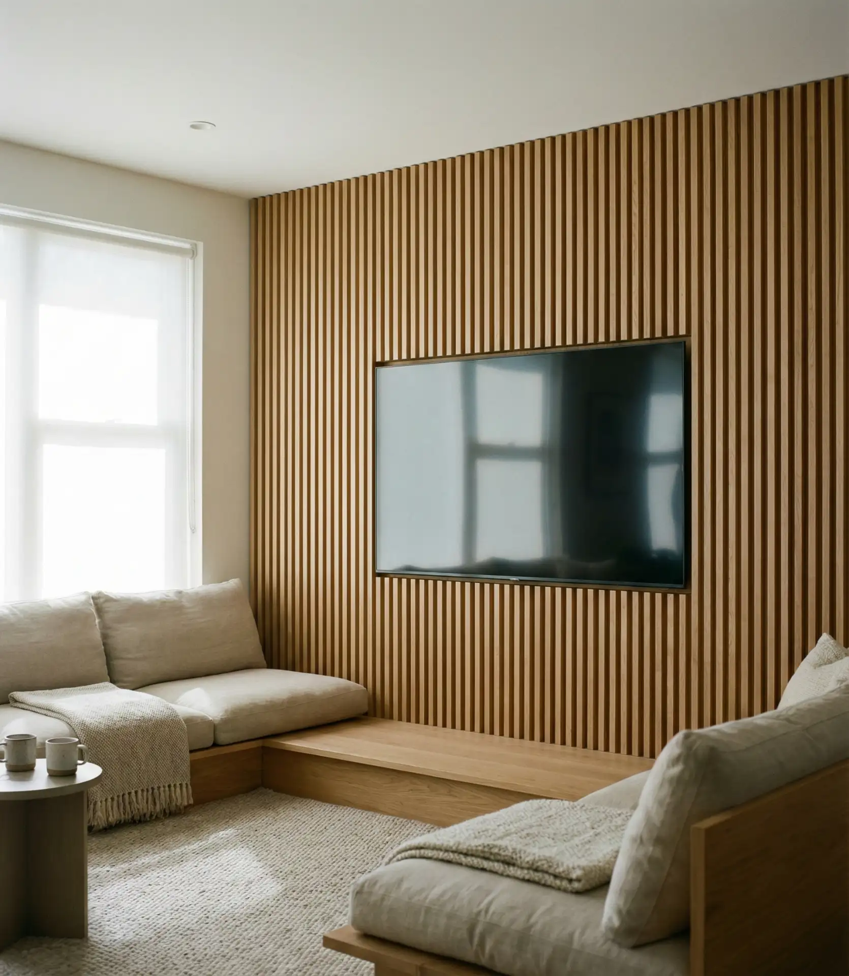 Japandi-Inspired Oak Slat Wall 2