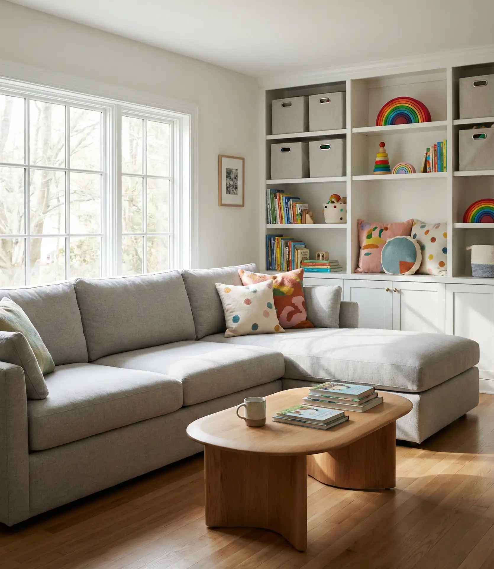 Kid-Friendly Sectional Layout with Washable Fabrics 1