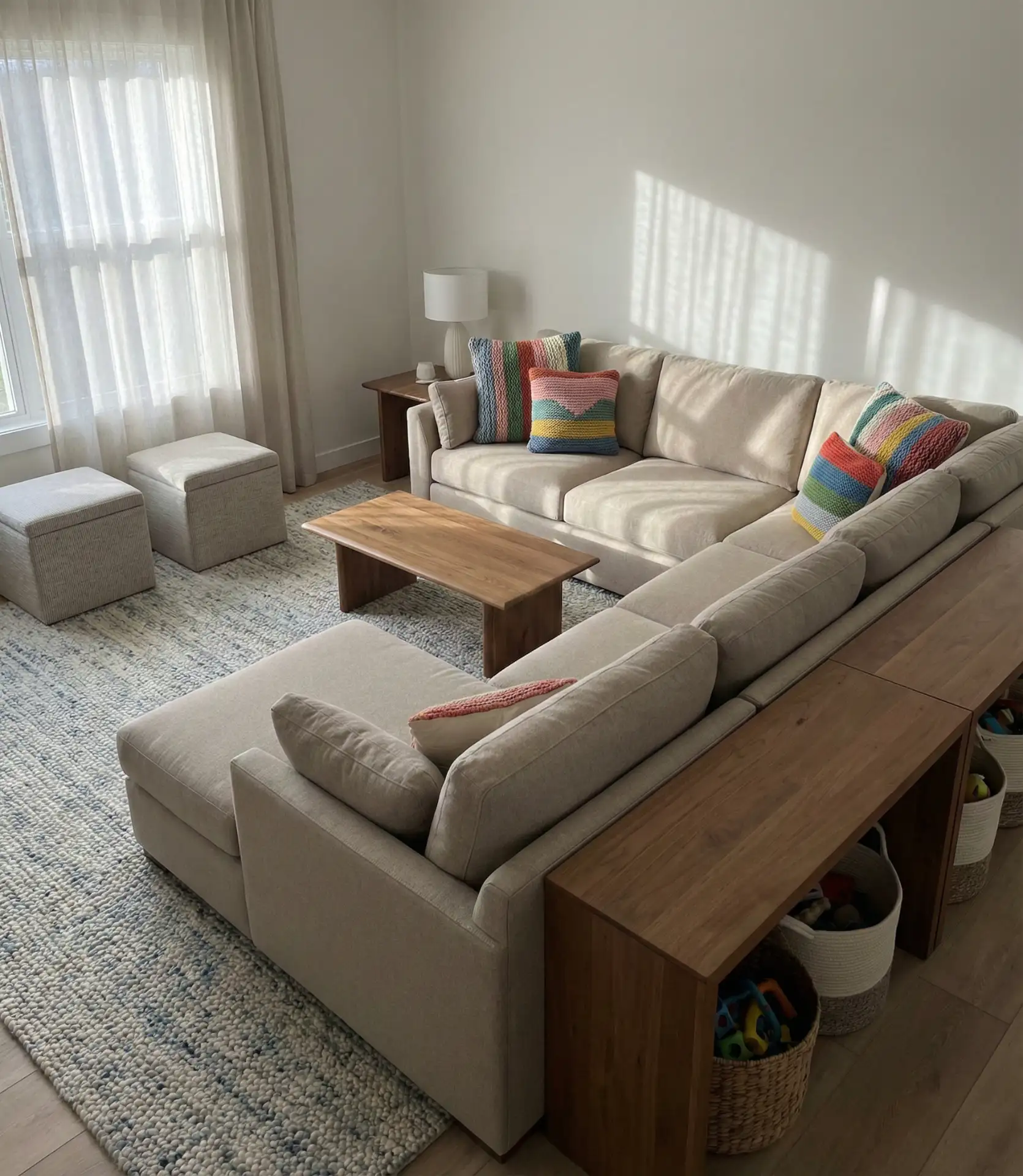 Kid-Friendly Sectional Layout with Washable Fabrics 2