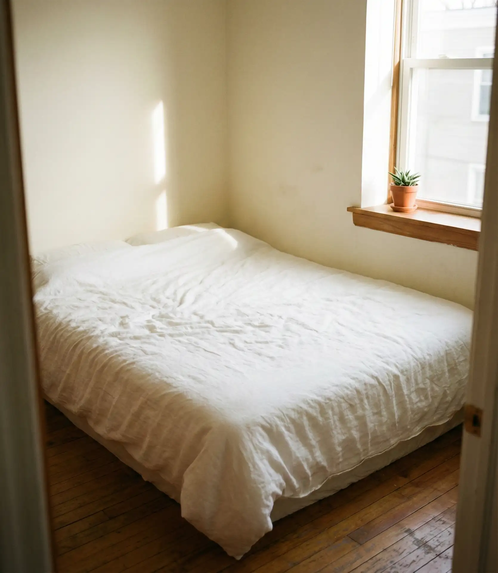 King Bed in a Compact Room with Minimal Furniture 1