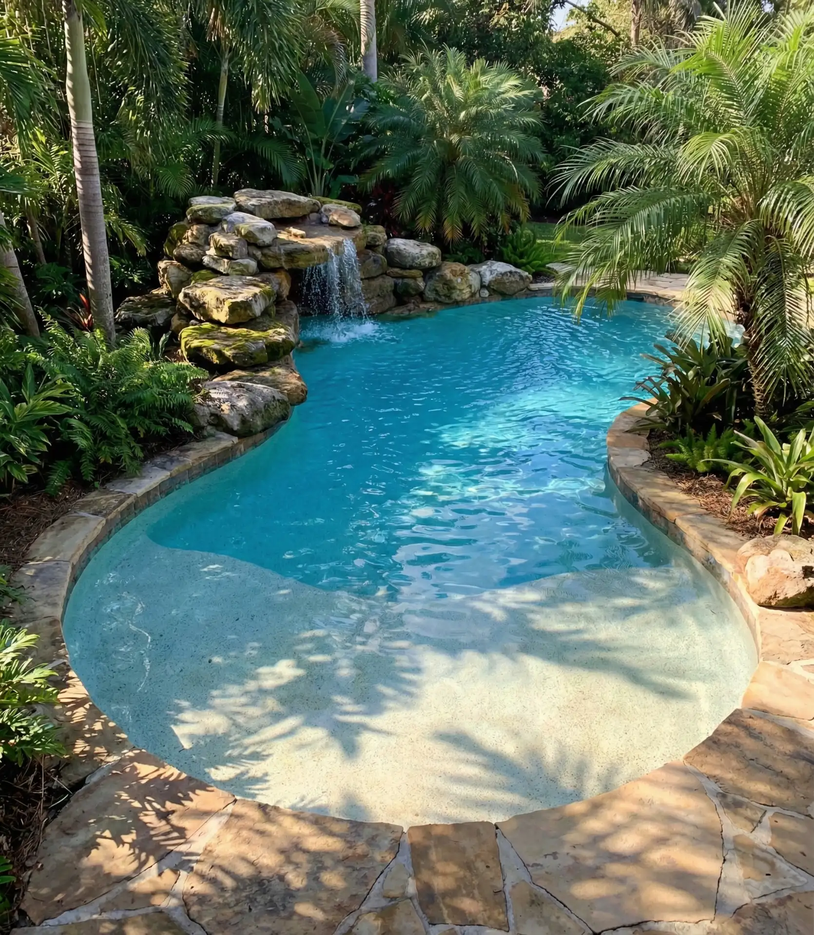 Lagoon-Style Pool with Natural Stone Edges 1