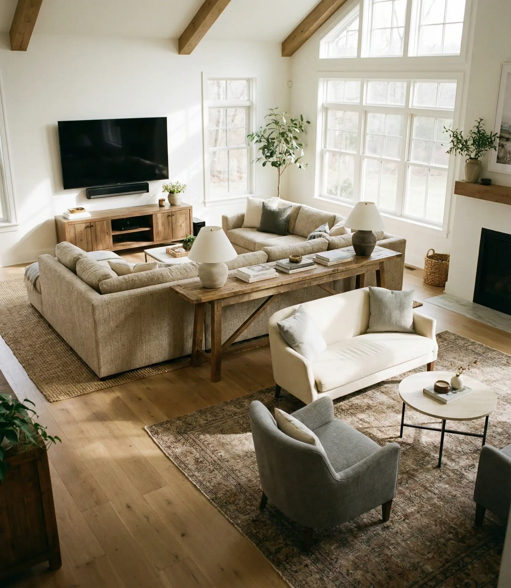 Large Family Room with Dual Seating Zones 2