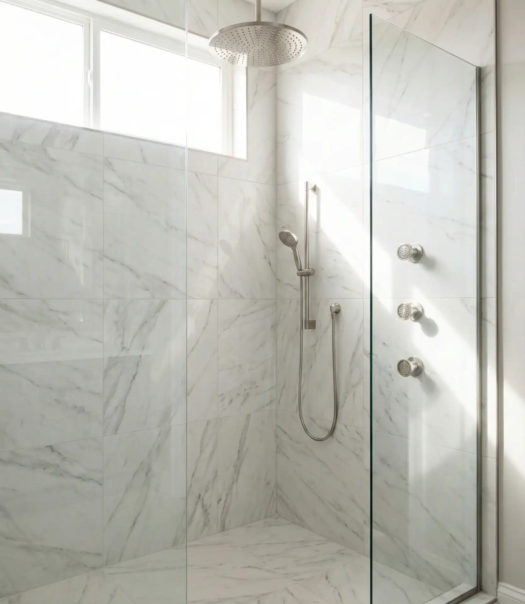 Large Walk-In Shower with Multiple Spray Zones 2