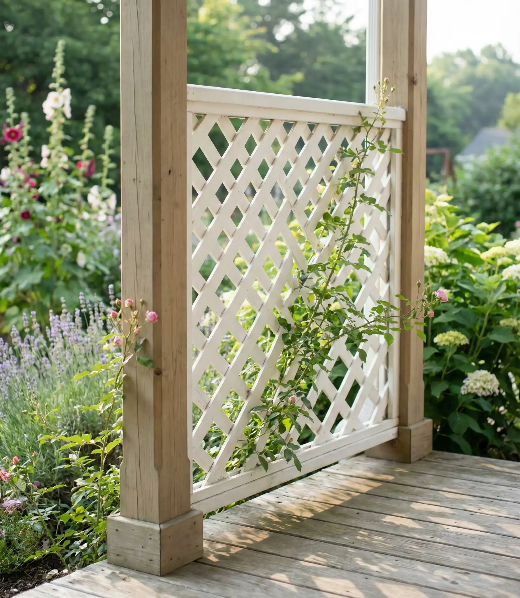 Lattice Panel Railing for Garden Aesthetics 1